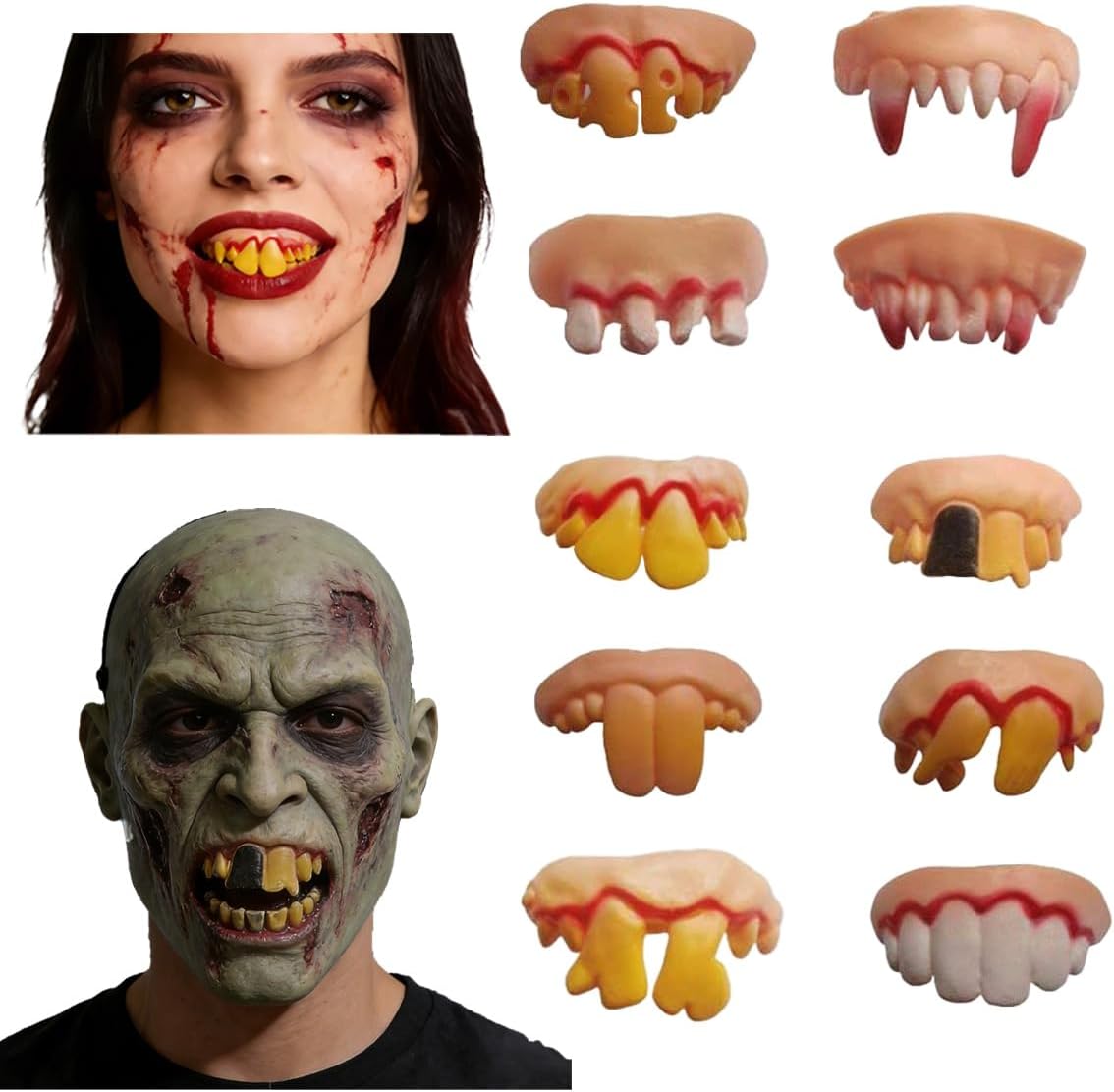 10 Fake Teeth Realistic Novelty — WeirdThingsToBuy weird find