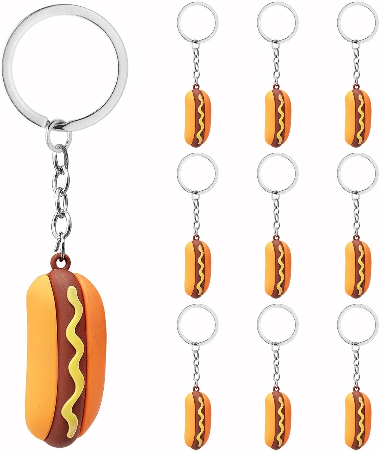 10 Pack Resin Hotdog Keychains — WeirdThingsToBuy weird find