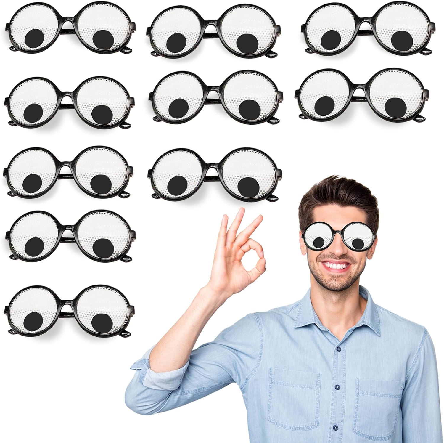 10pcs Googly Eyes Glasses Halloween — WeirdThingsToBuy weird find