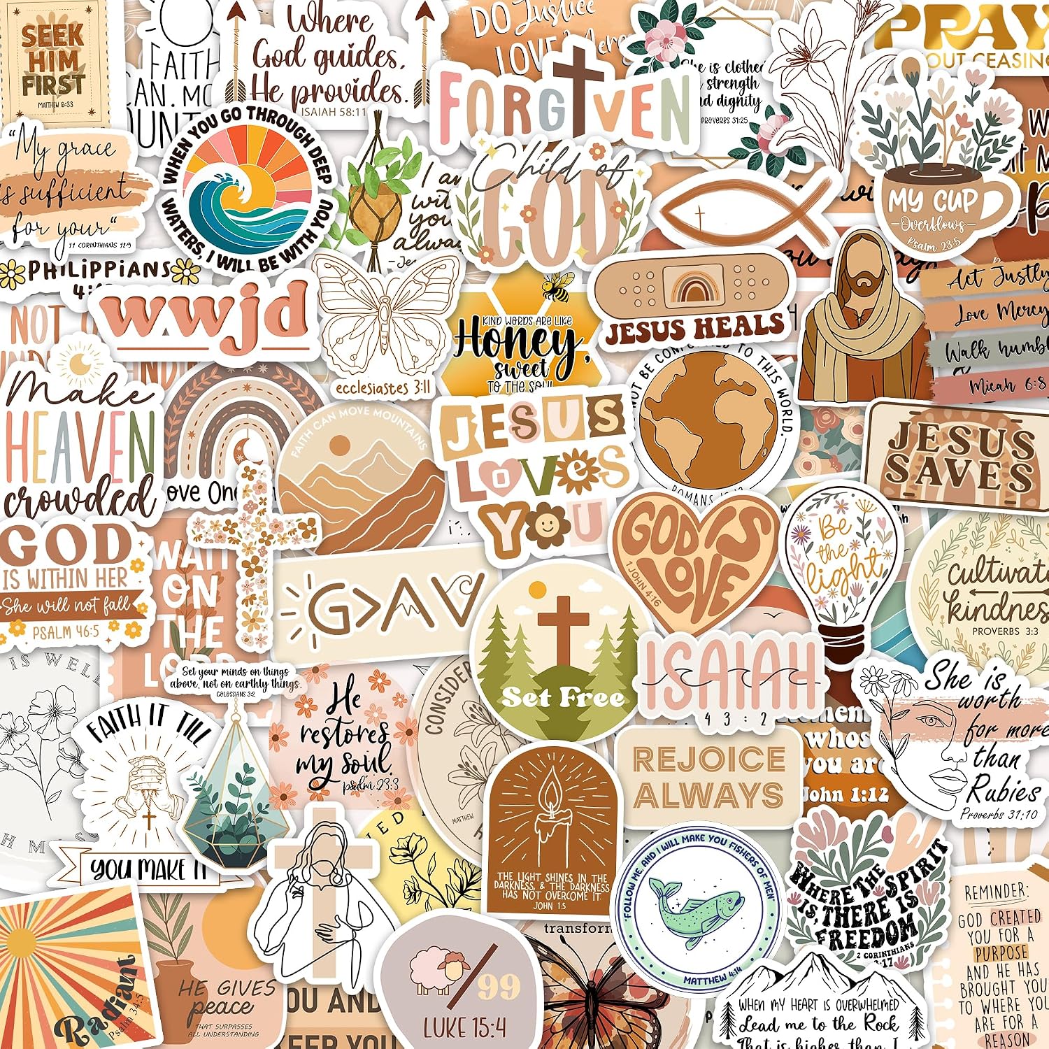 160pcs Boho Christian Stickers by — WeirdThingsToBuy weird find