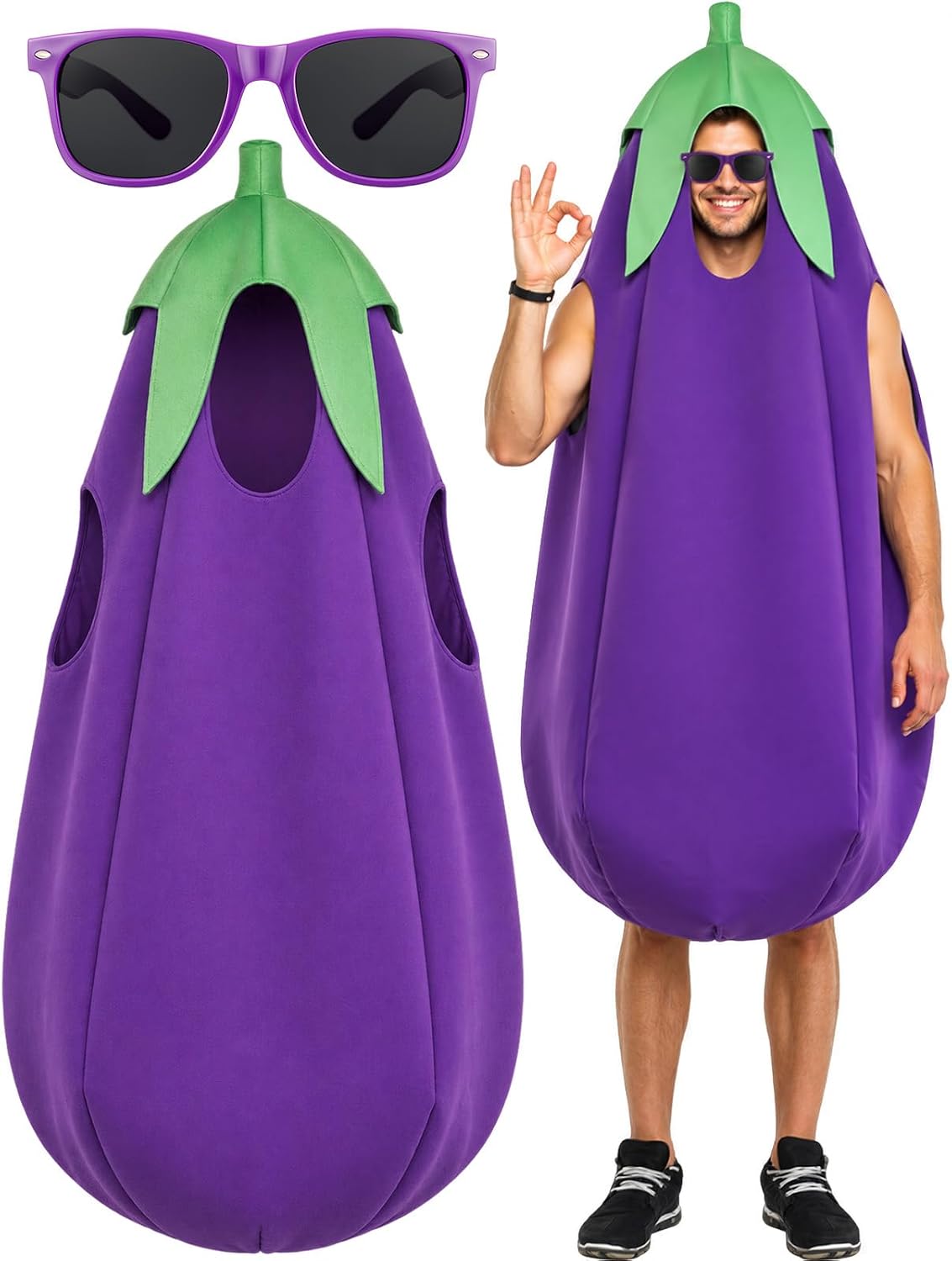 2 Halloween Eggplant Costume Glasses Situation — WeirdThingsToBuy weird find