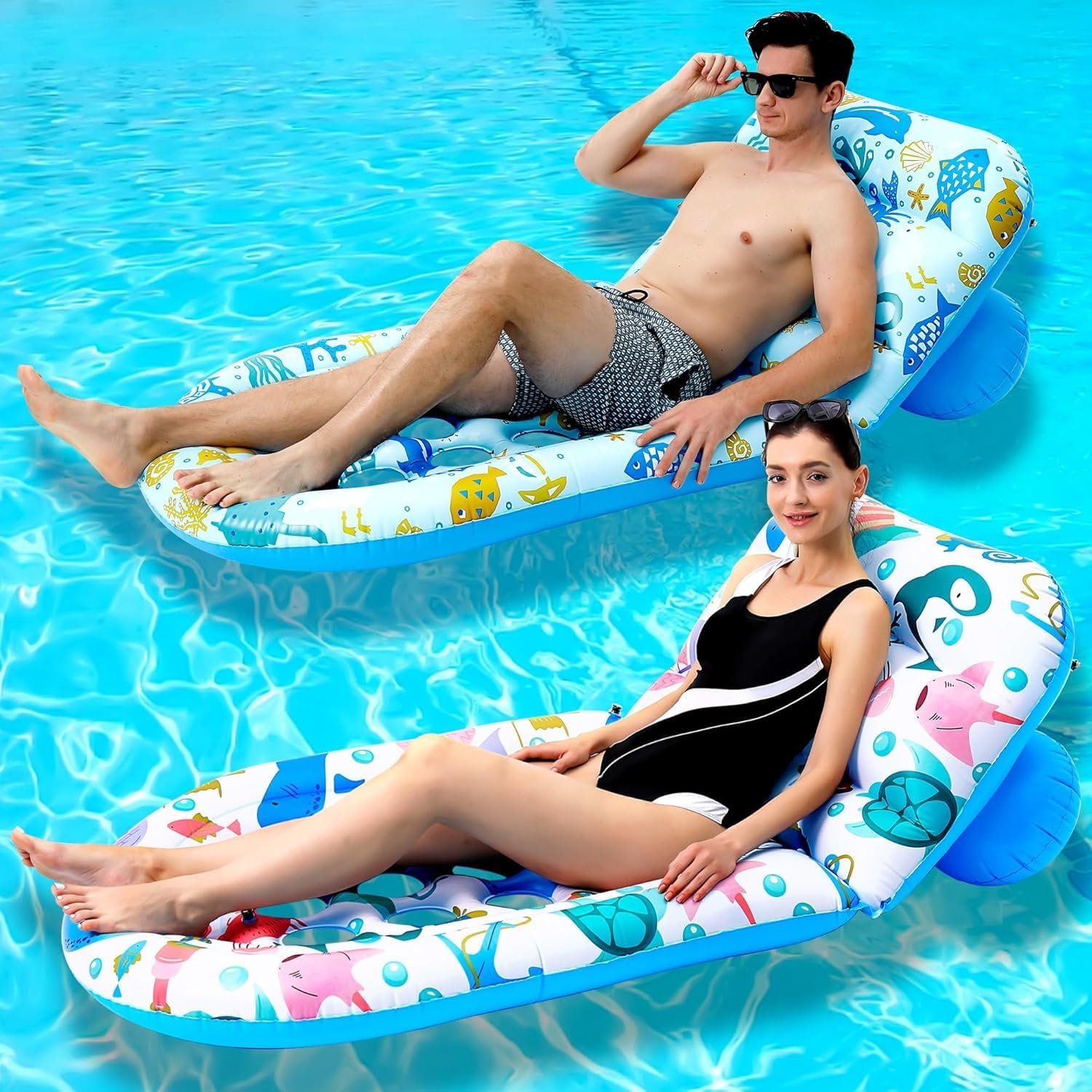 2 Pack Pool Floats Lounger — WeirdThingsToBuy weird find