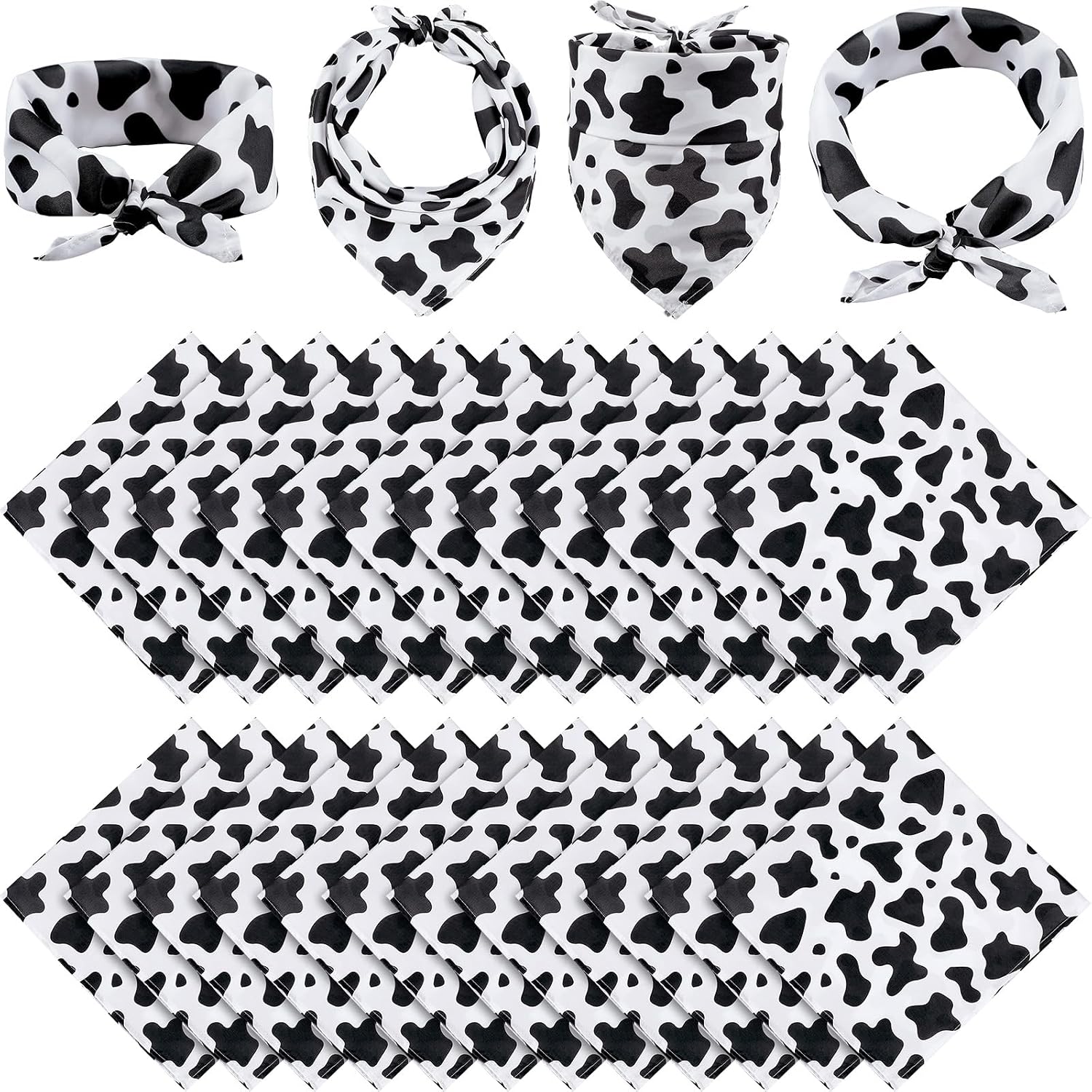 24 Cow Print Bandanas Animal Energy — WeirdThingsToBuy weird find