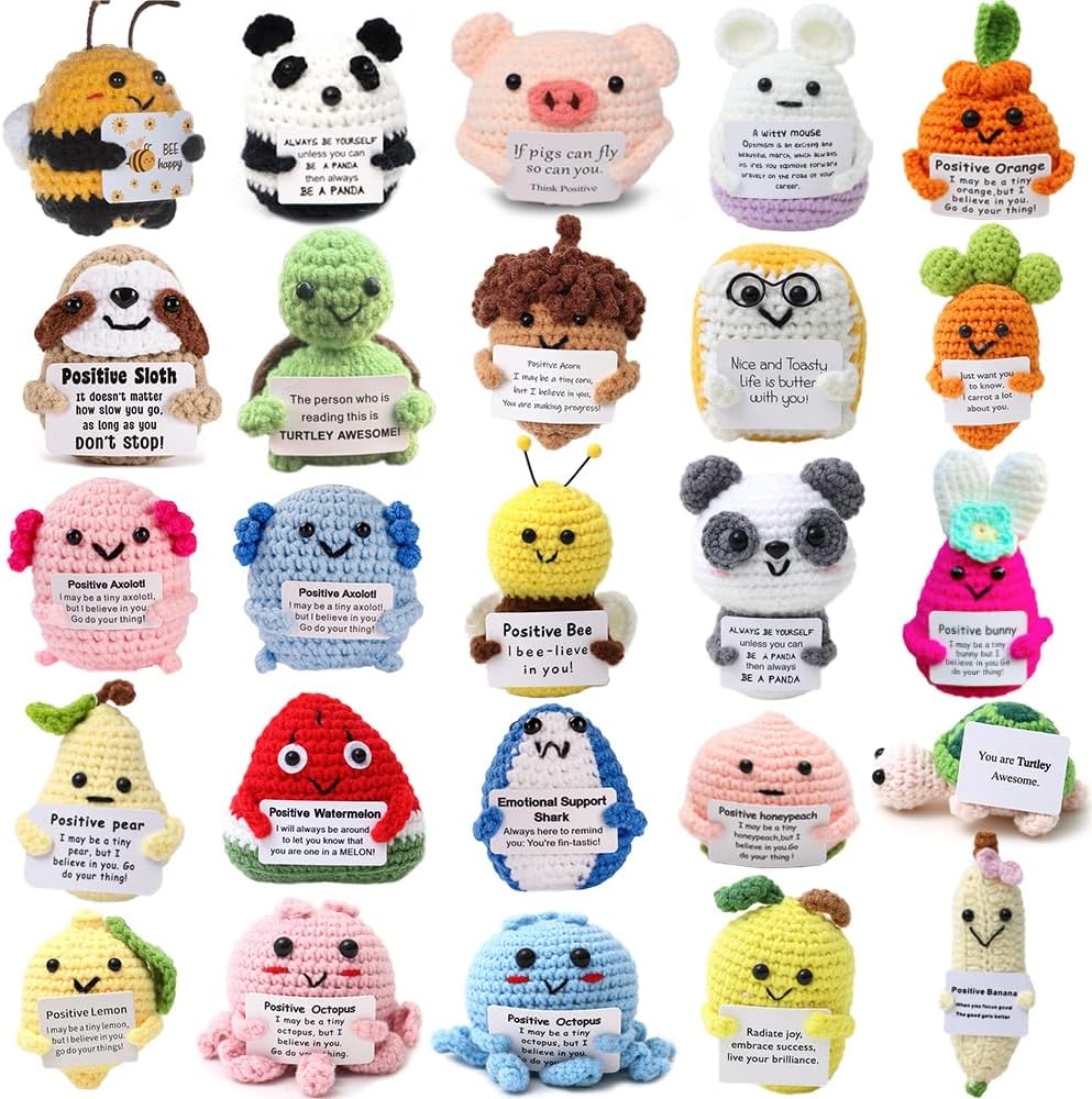 25pcs Positive Crochet Animals Employee Situation — WeirdThingsToBuy weird find