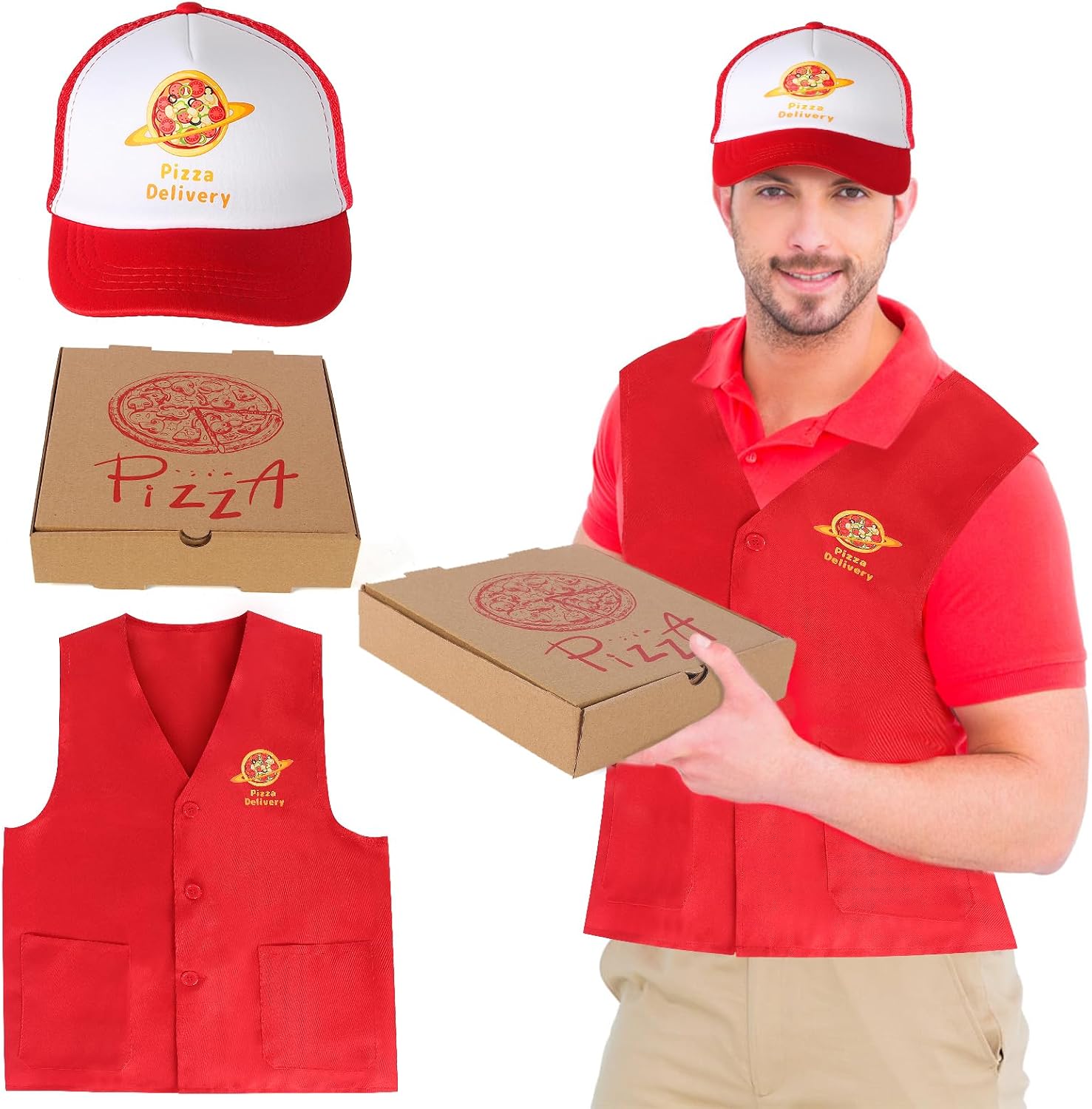 3 Adults Pizza Delivery Guy — WeirdThingsToBuy weird find