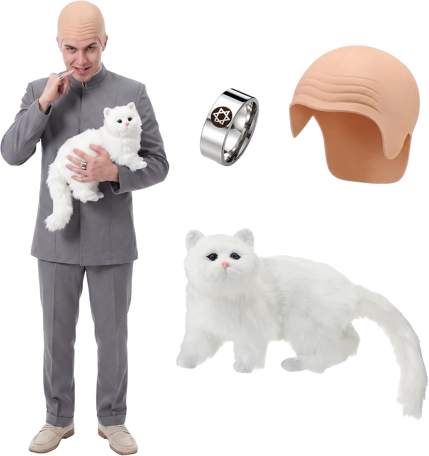 3 Halloween Bald Villain Costume — WeirdThingsToBuy weird find