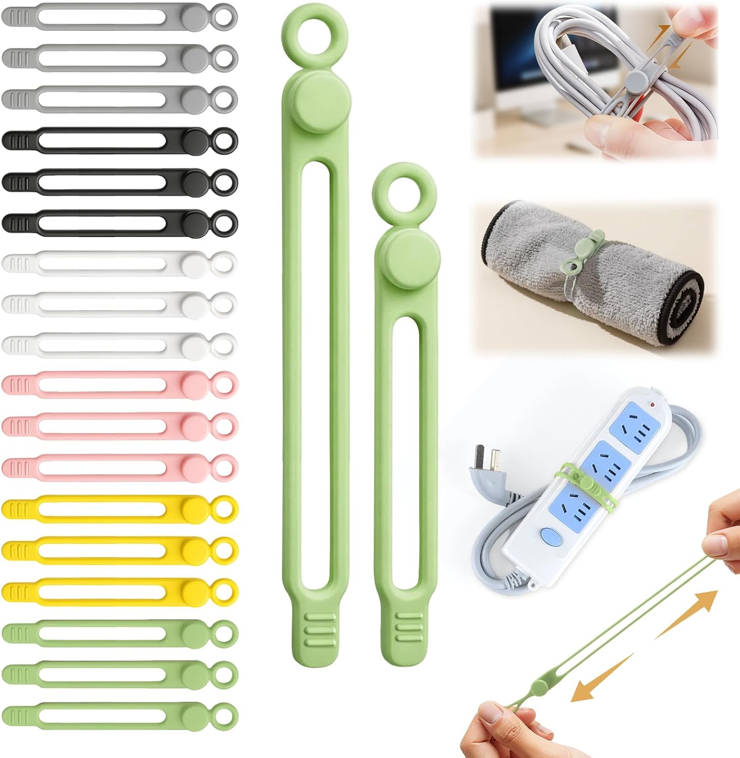 30 Silicone Cable Ties Reusable — WeirdThingsToBuy weird find