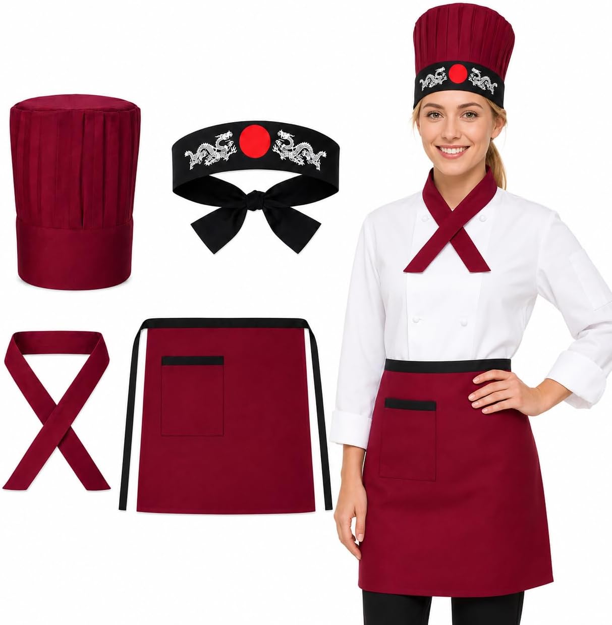 4 Japanese Chef Hat Set Energy — WeirdThingsToBuy weird find