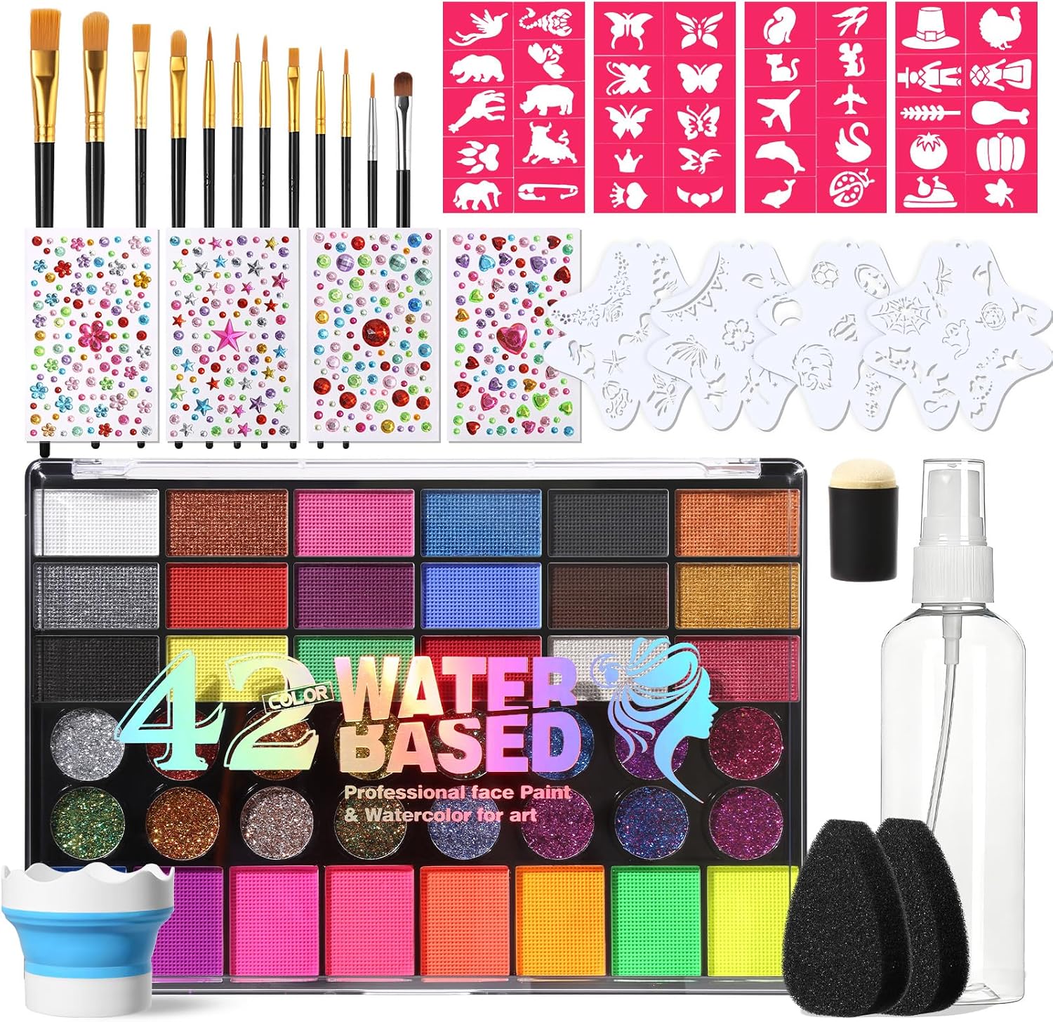 42 Colors Face Painting Kit Energy — WeirdThingsToBuy weird find