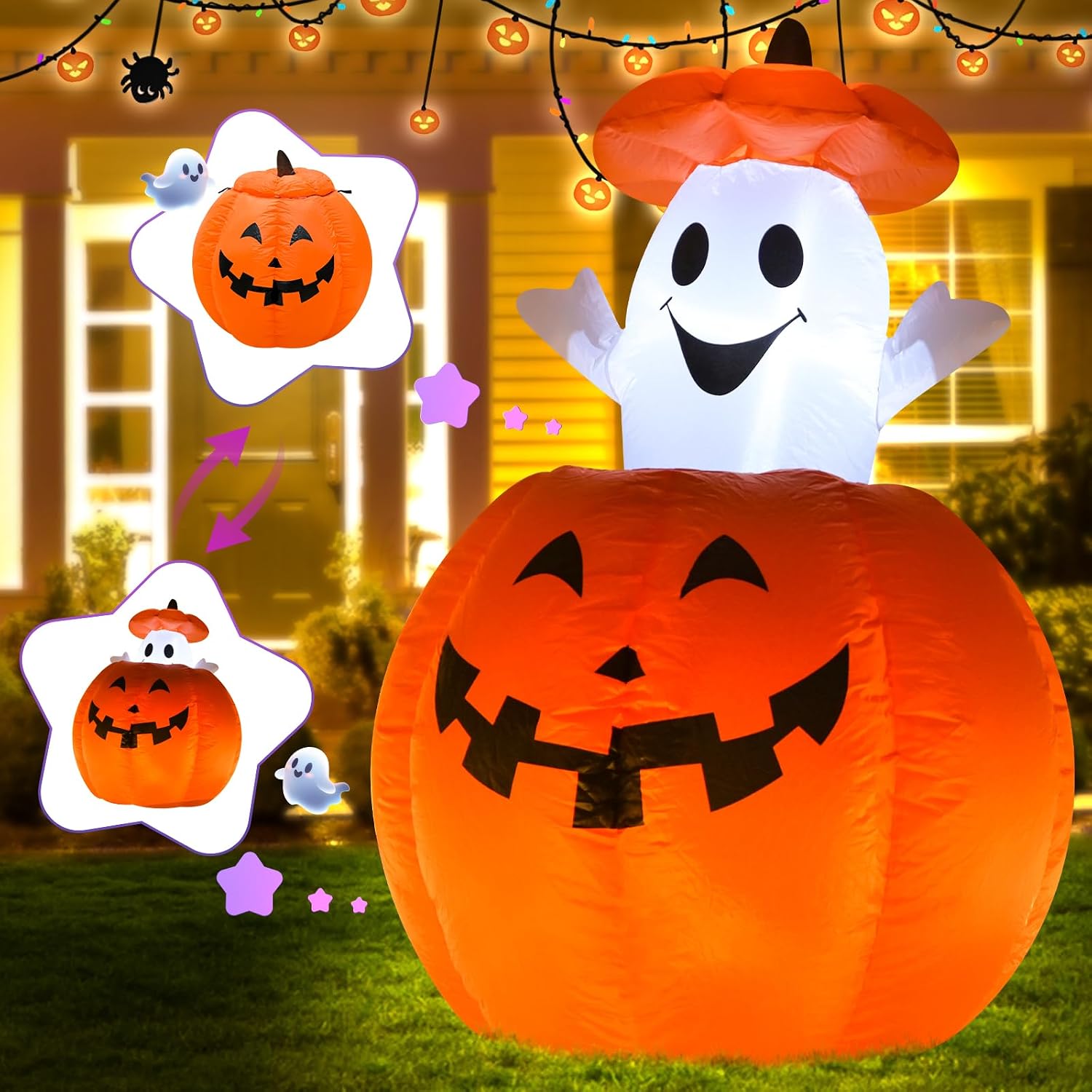 4ft Animated Ghost Pumpkin Halloween Situation — WeirdThingsToBuy weird find