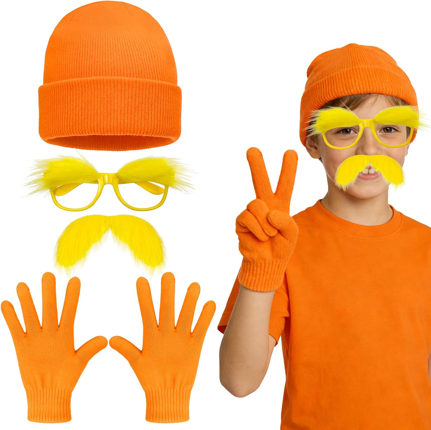 4pcs Orange Cosutme Accessory Set Situation — WeirdThingsToBuy weird find