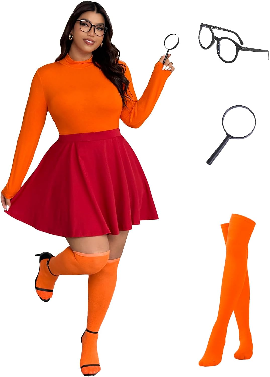 5pcs Womens Costume Orange Long Energy — WeirdThingsToBuy weird find