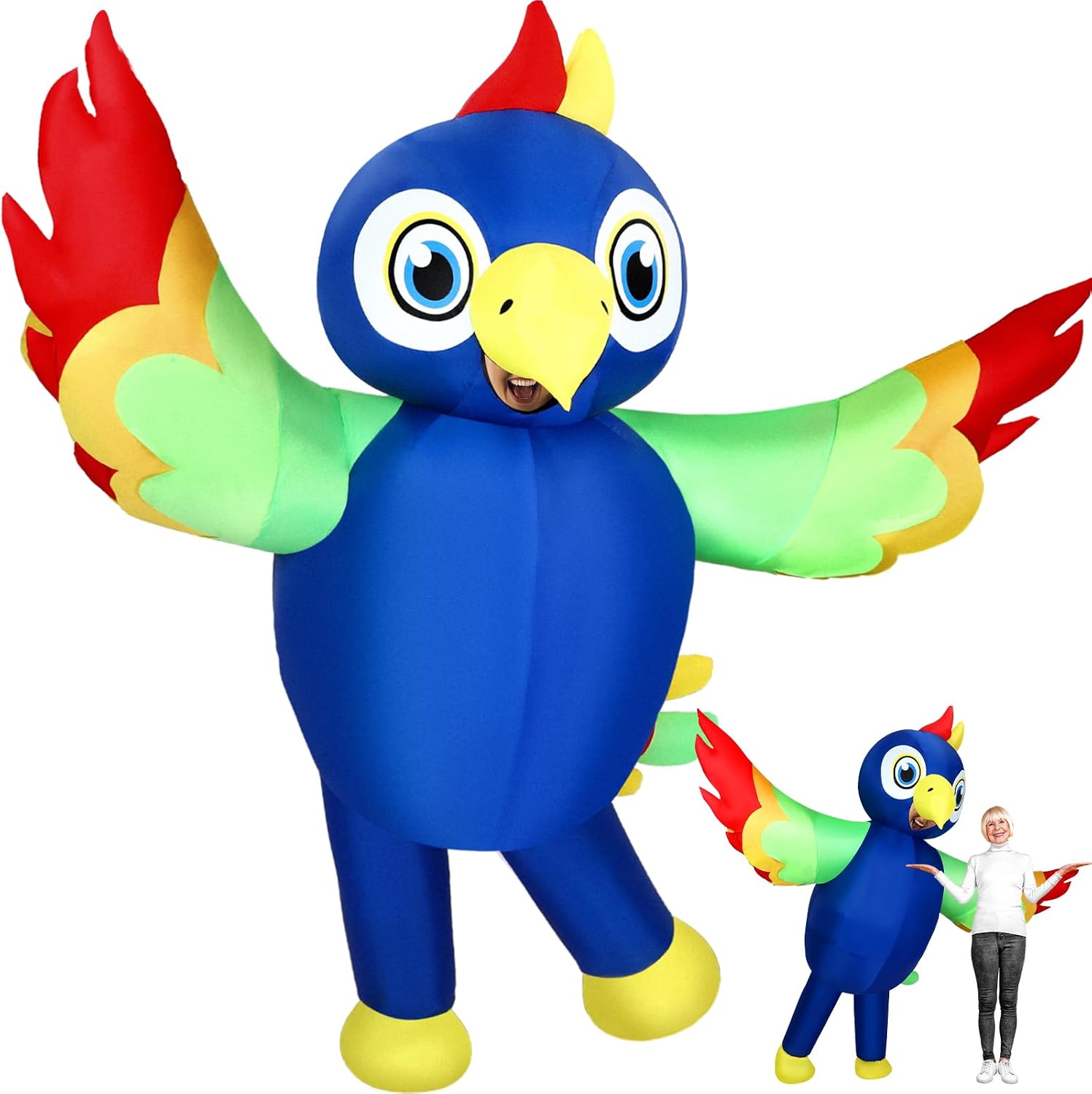 6 5ft Inflatable Parrot Costume Situation — WeirdThingsToBuy weird find