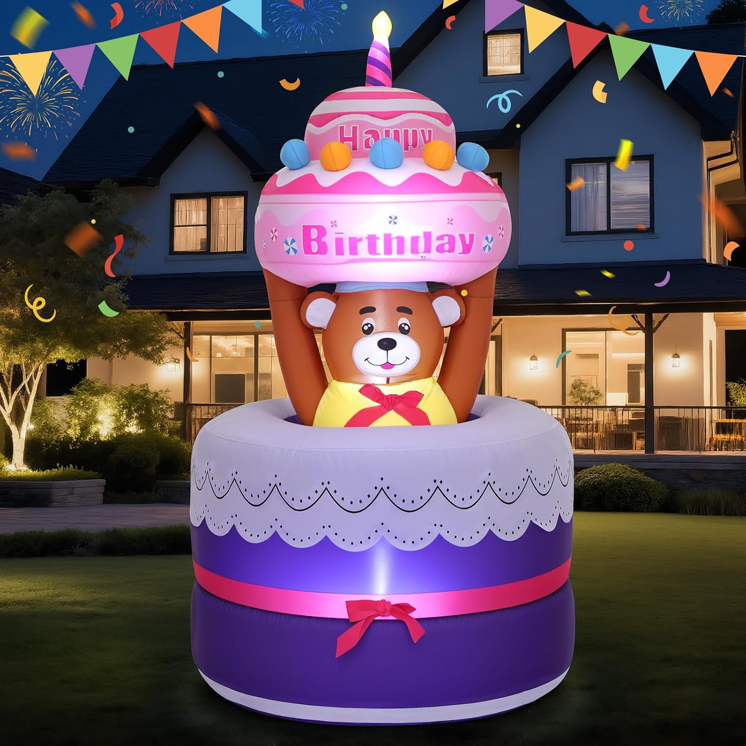 6ft Inflatable Birthday Cake Outdoor — WeirdThingsToBuy weird find