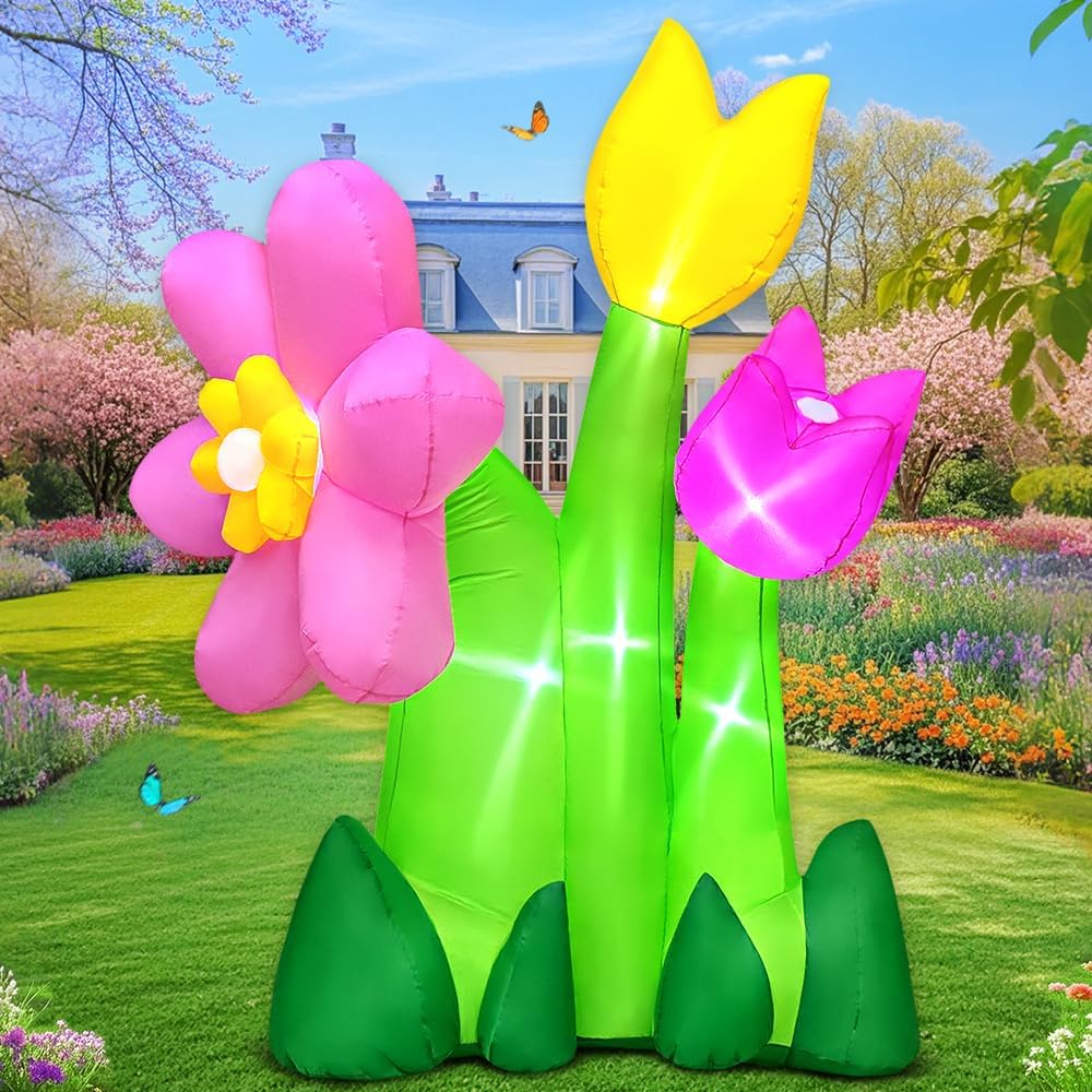 6ft Spring Easter Inflatable Flowers Situation — WeirdThingsToBuy weird find