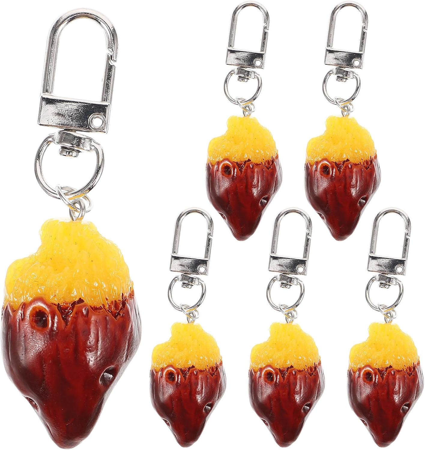 6pcs Sweet Potato Shape Keychains Situation — WeirdThingsToBuy weird find