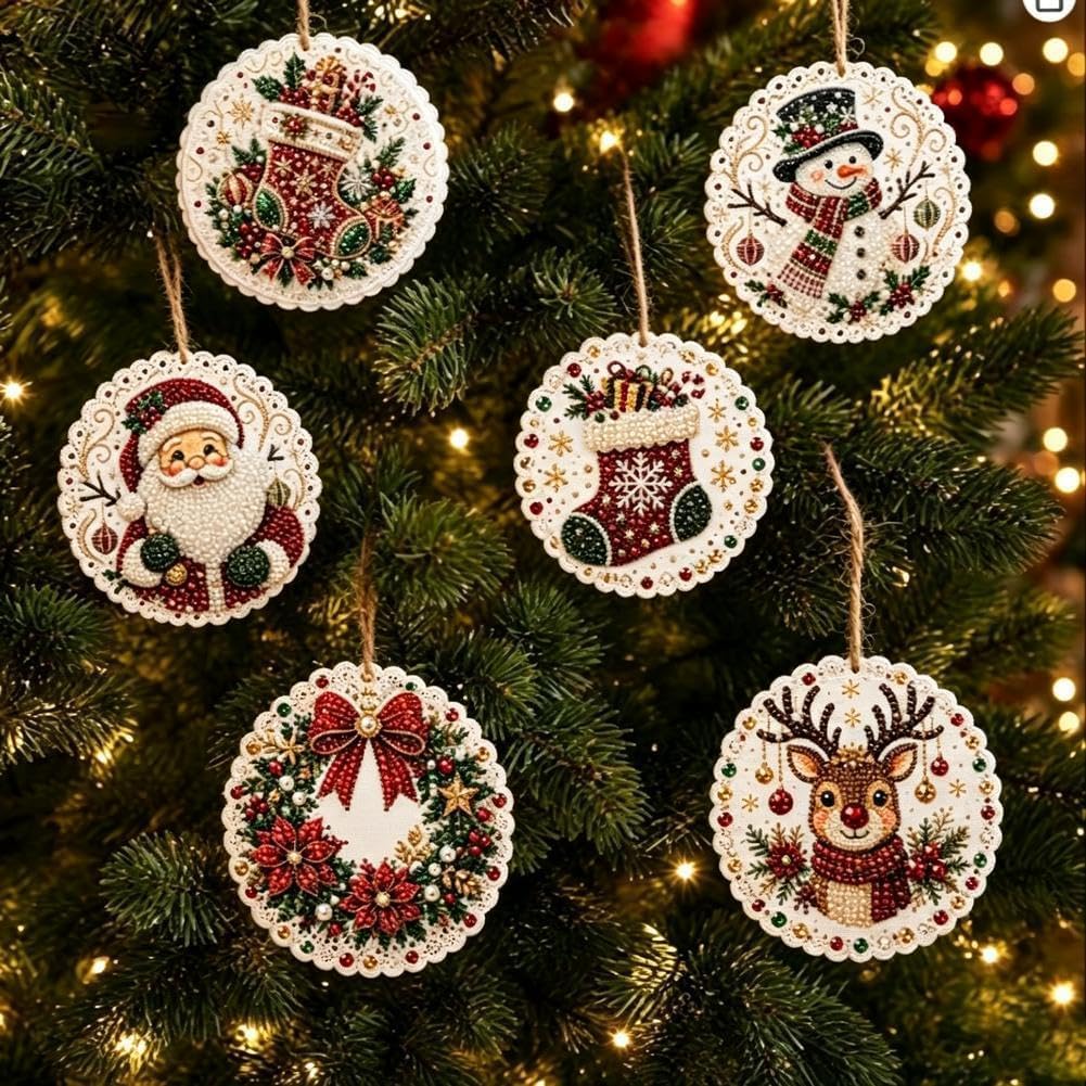 6pcs Wooden Christmas Ornaments Diy Energy — WeirdThingsToBuy weird find