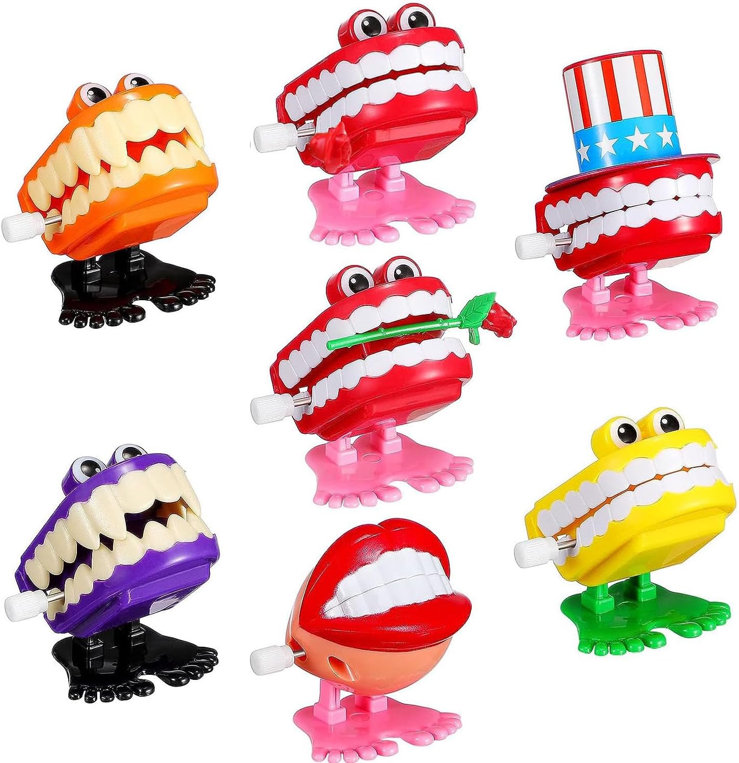 7 Chattering Teeth Wind up Energy — WeirdThingsToBuy weird find