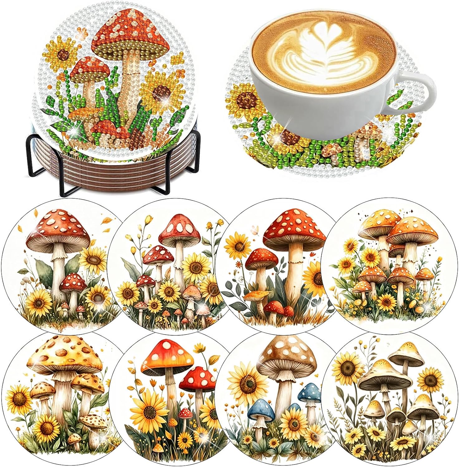 8 Pack Diamond Art Coasters Energy — WeirdThingsToBuy weird find