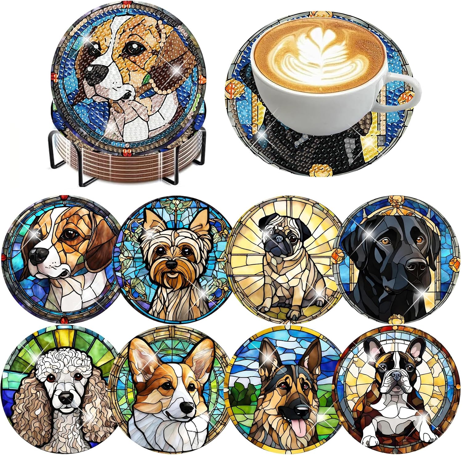 8 Pack Diamond Art Coasters Situation — WeirdThingsToBuy weird find