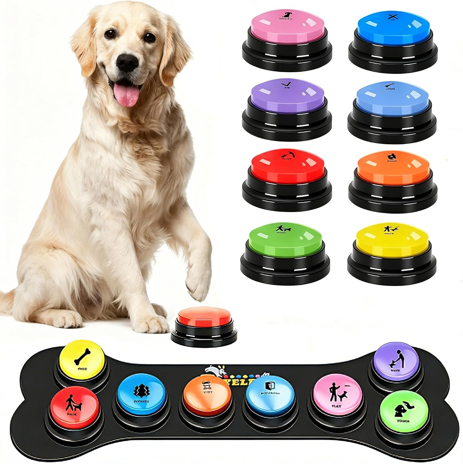 8 Recordable Talking Dog Buttons Energy — WeirdThingsToBuy weird find