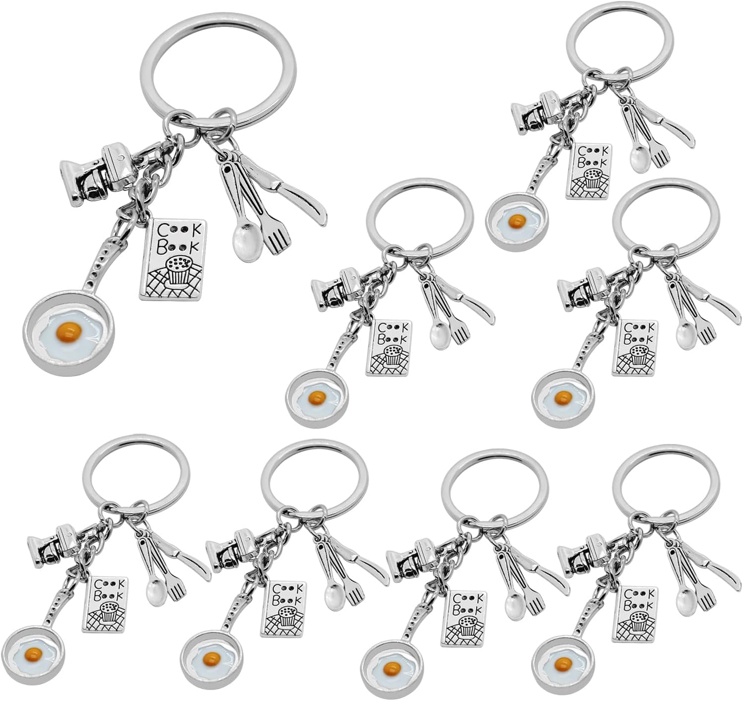 8pcs Cooking Keychain Alloy Kitchen Situation — WeirdThingsToBuy weird find