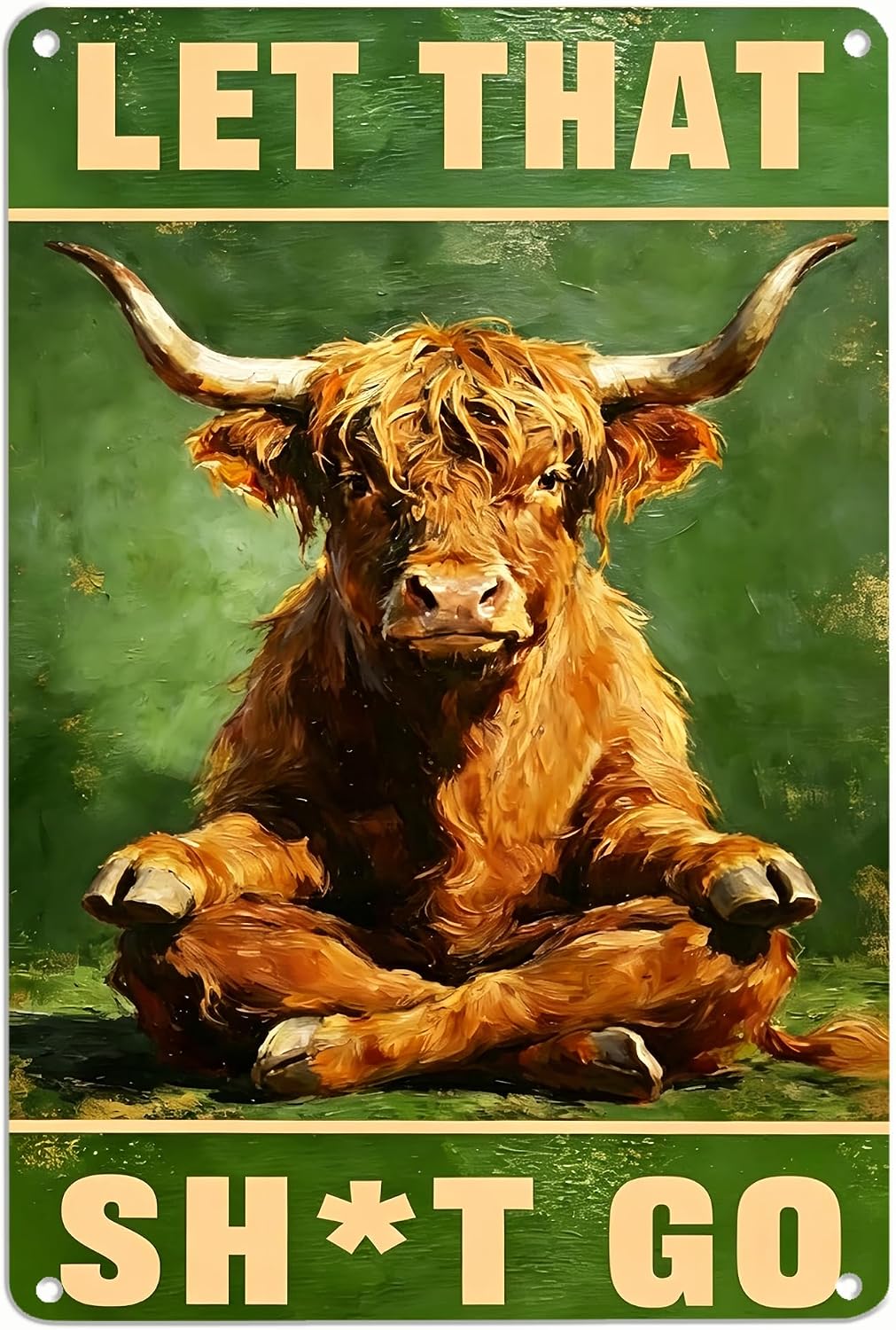 8x12 Inch Funny Highland Cow — WeirdThingsToBuy weird find