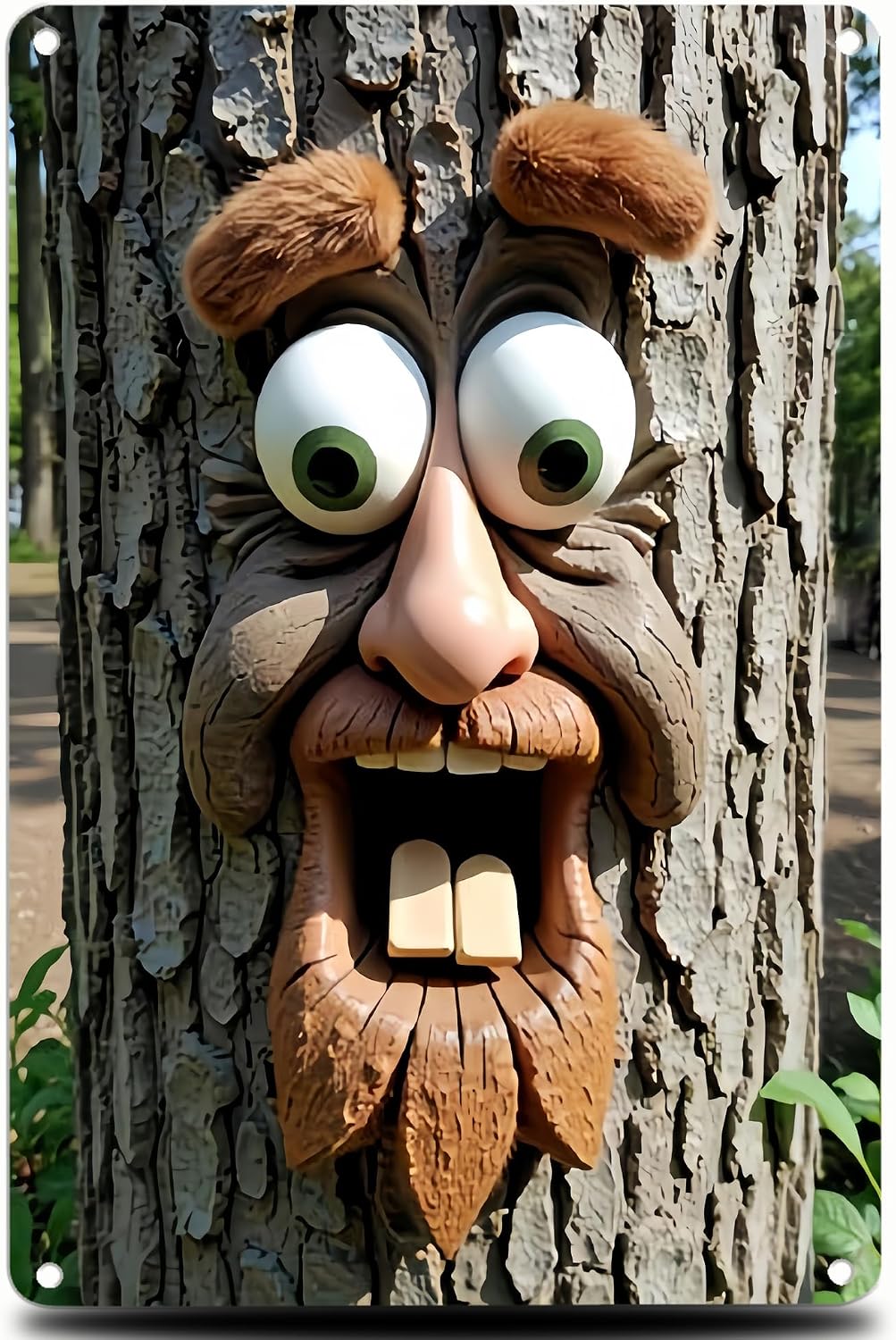 8x12 Inch Tree Face Metal Situation — WeirdThingsToBuy weird find