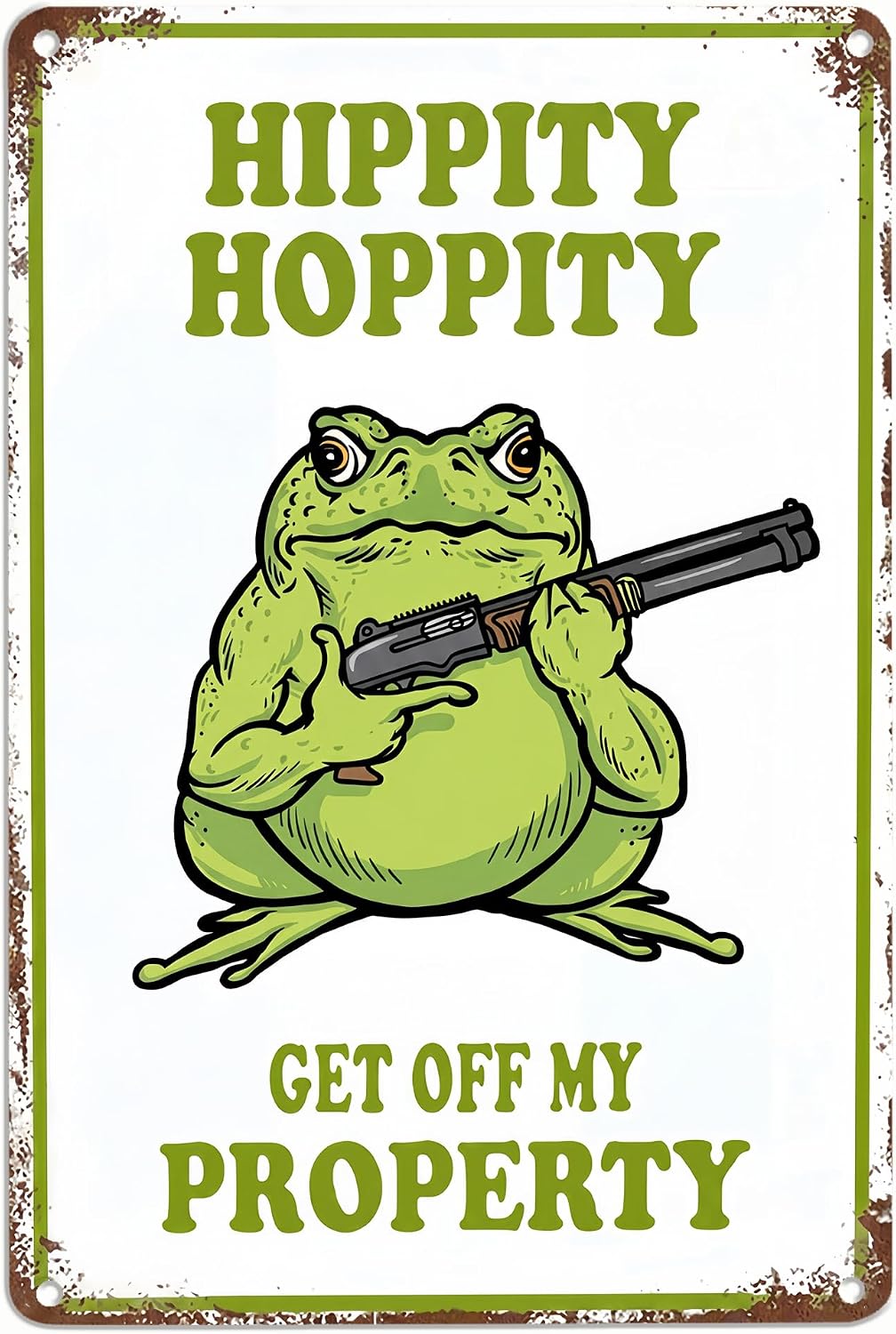 8x12 Inch Vintage Frog Metal — WeirdThingsToBuy weird find