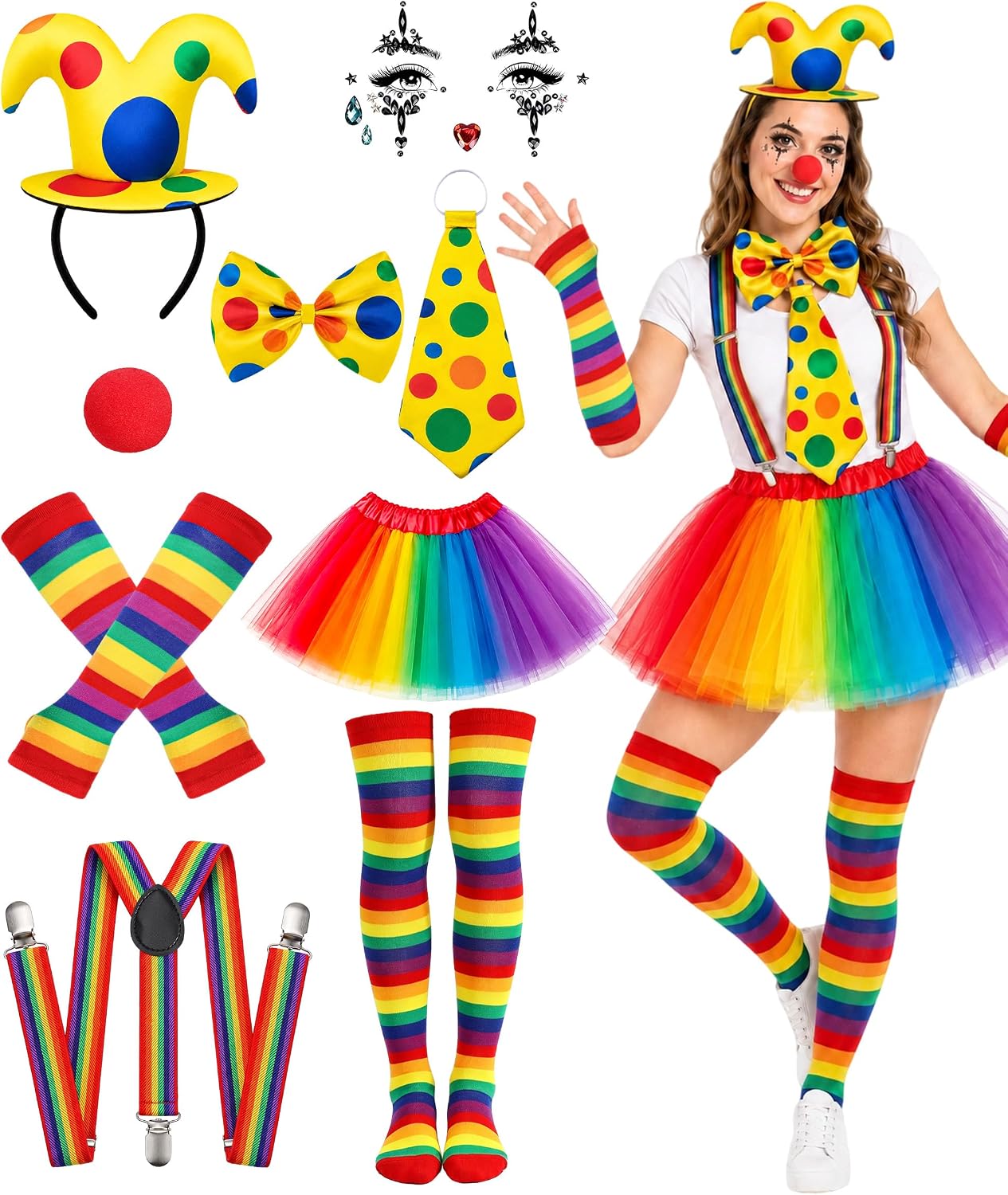 9pcs Clown Costume Set Women Situation — WeirdThingsToBuy weird find