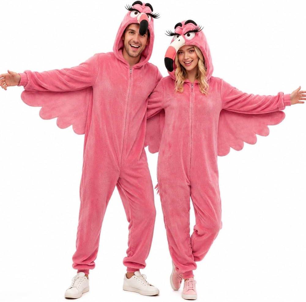 Adult Animal Onesie Pink Costume Situation — WeirdThingsToBuy weird find