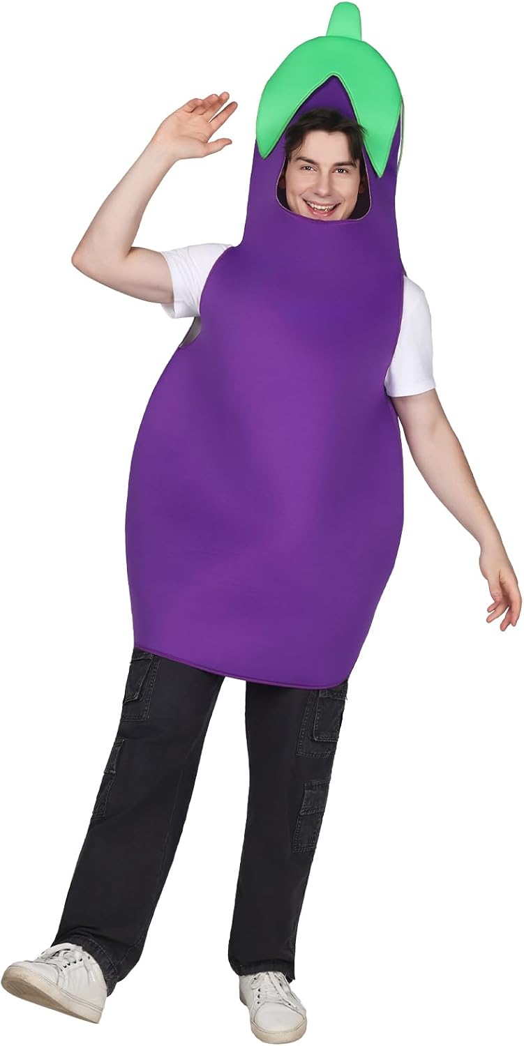 Adult Eggplant Costume Purple Vegetable Energy — WeirdThingsToBuy weird find