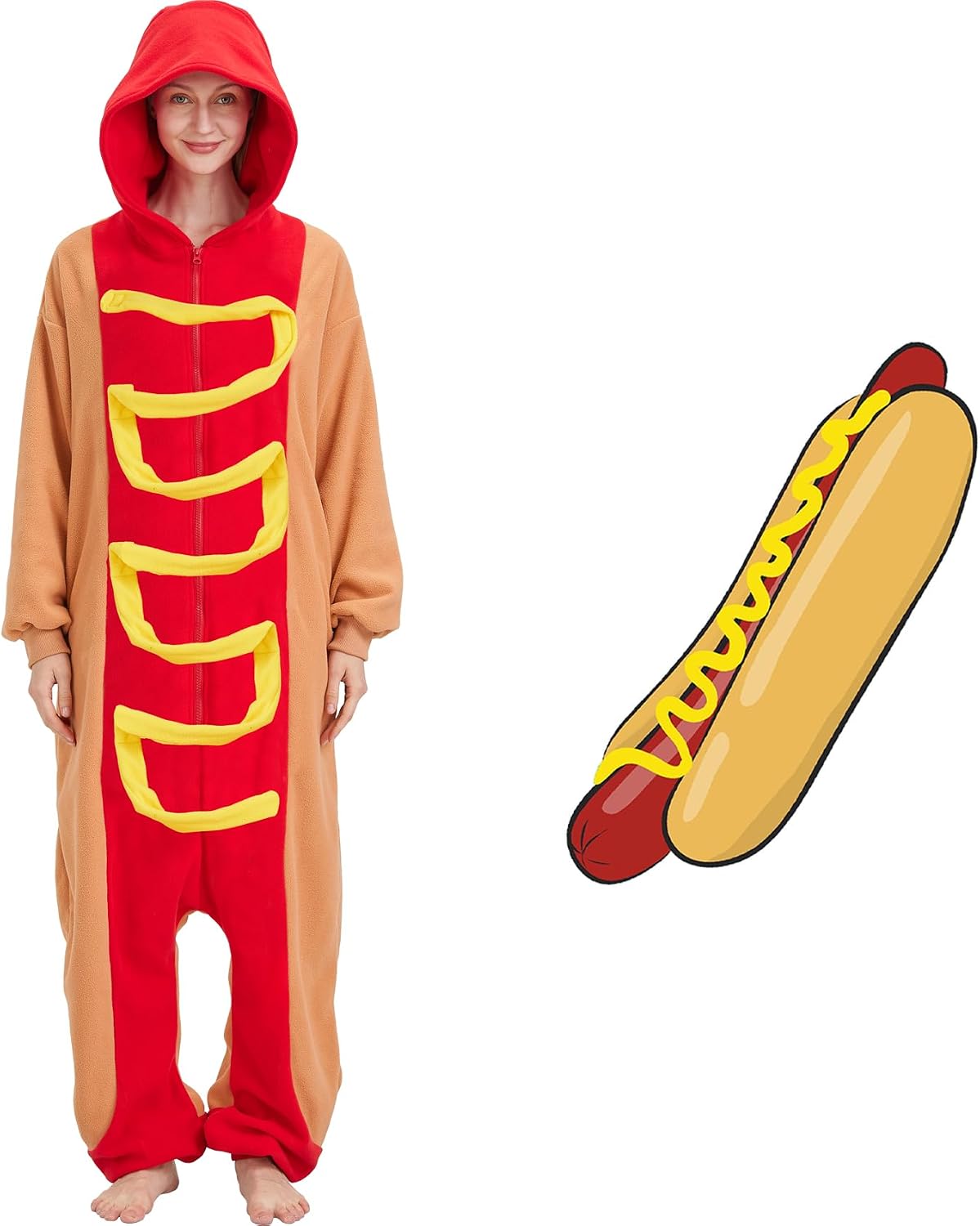 Adult Hot Dog Onesie Costume — WeirdThingsToBuy weird find