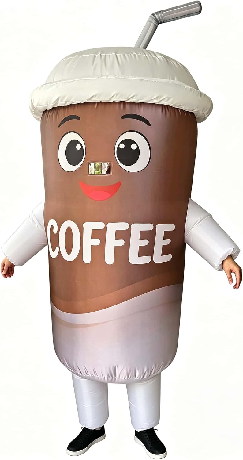 Adult Inflatable Coffee Cup Costume — WeirdThingsToBuy weird find