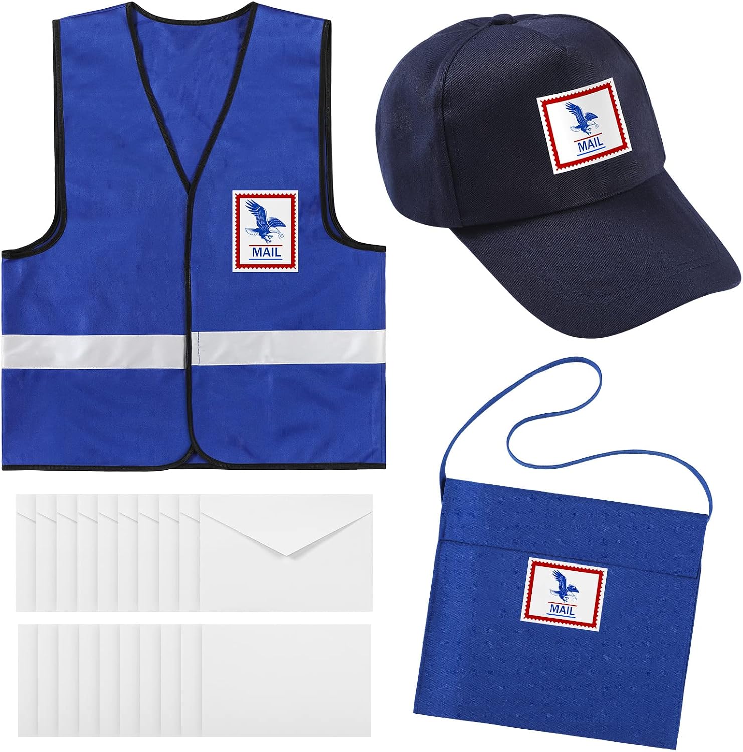 Adult Mailman Costume Set Hat Energy — WeirdThingsToBuy weird find