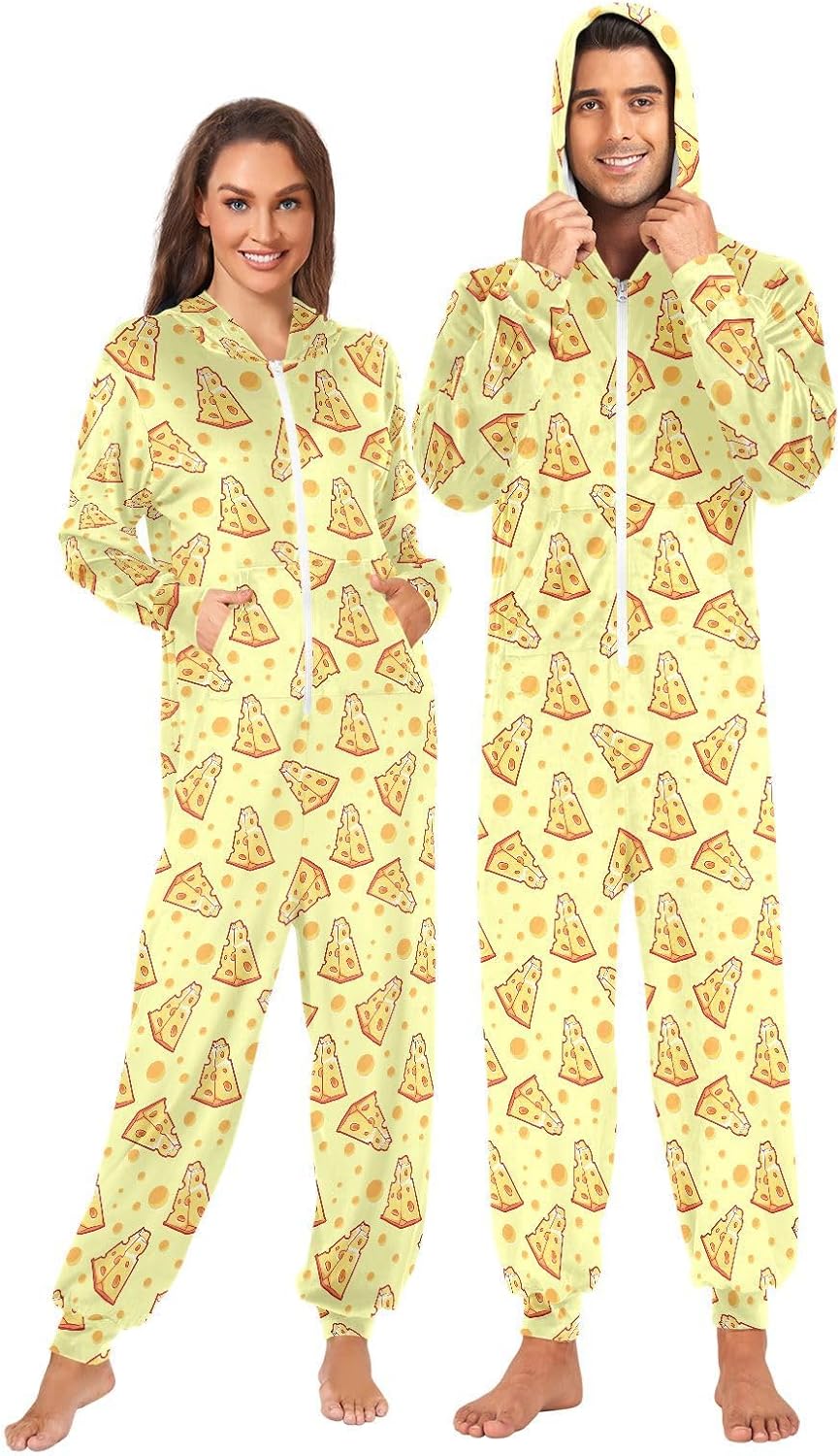 Adult Onesie Pajamas Yellow Cheese Situation — WeirdThingsToBuy weird find