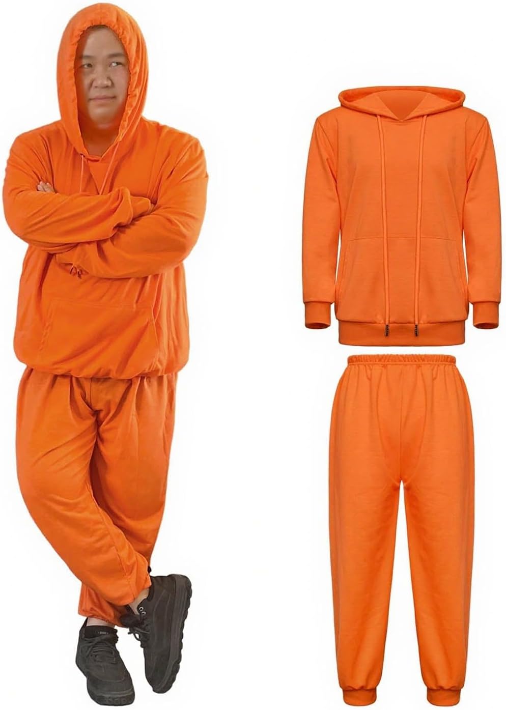 Adult Orange Sweatshirt Suit Halloween Situation — WeirdThingsToBuy weird find
