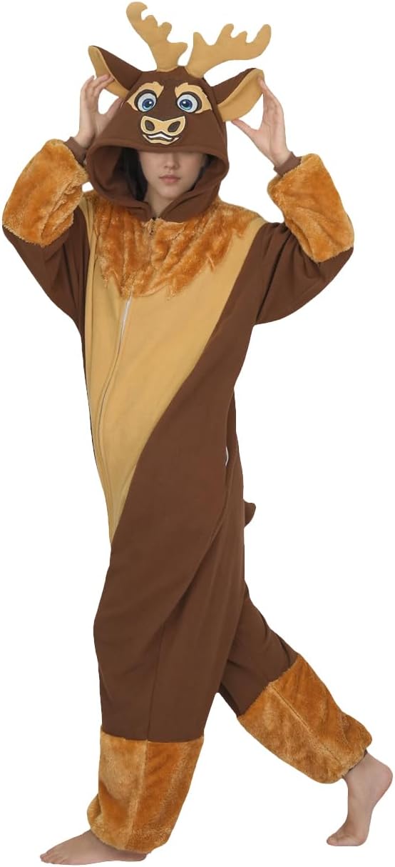 Adult Reindeer Onesie Reindeer Costume Energy — WeirdThingsToBuy weird find