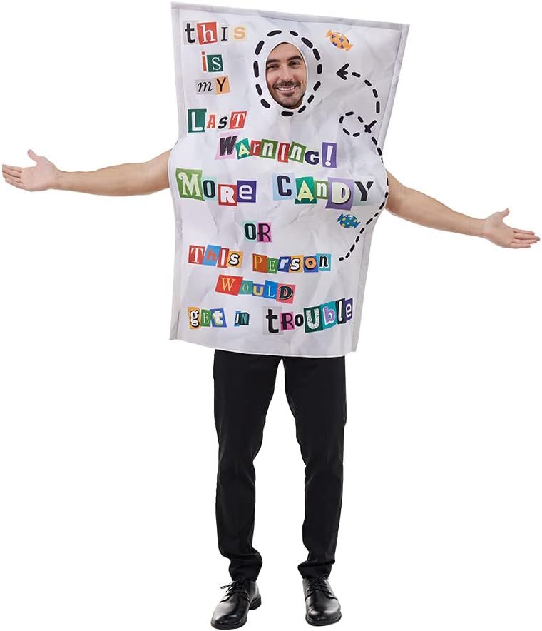 Adult Threatening Letters Costume Funny — WeirdThingsToBuy weird find