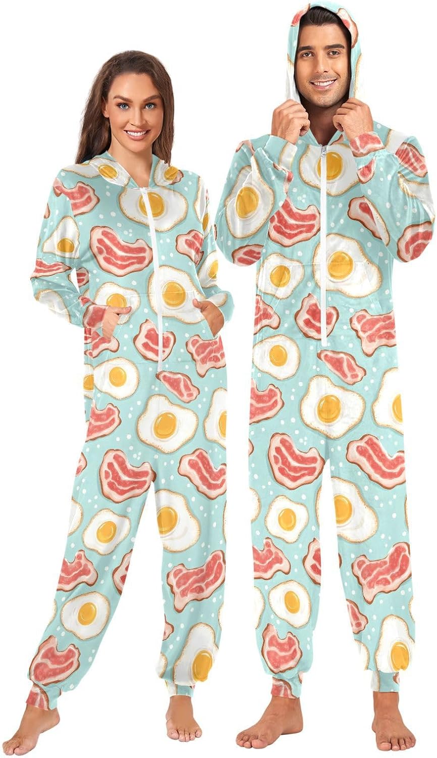 Adults Onesie Pajamas Cartoon Foods — WeirdThingsToBuy weird find