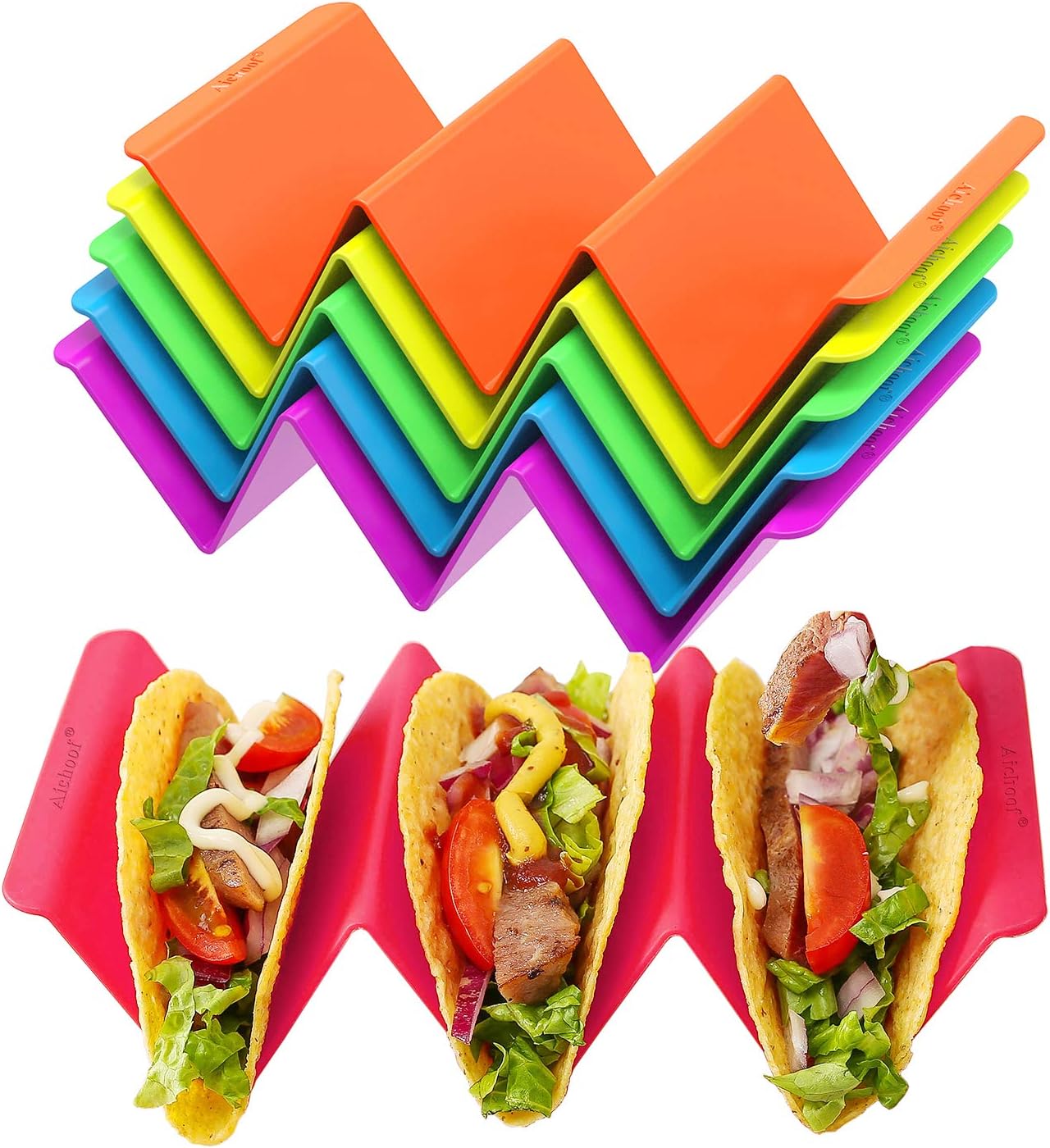 Aichoof Colorful Taco Holder Stands Energy — WeirdThingsToBuy weird find