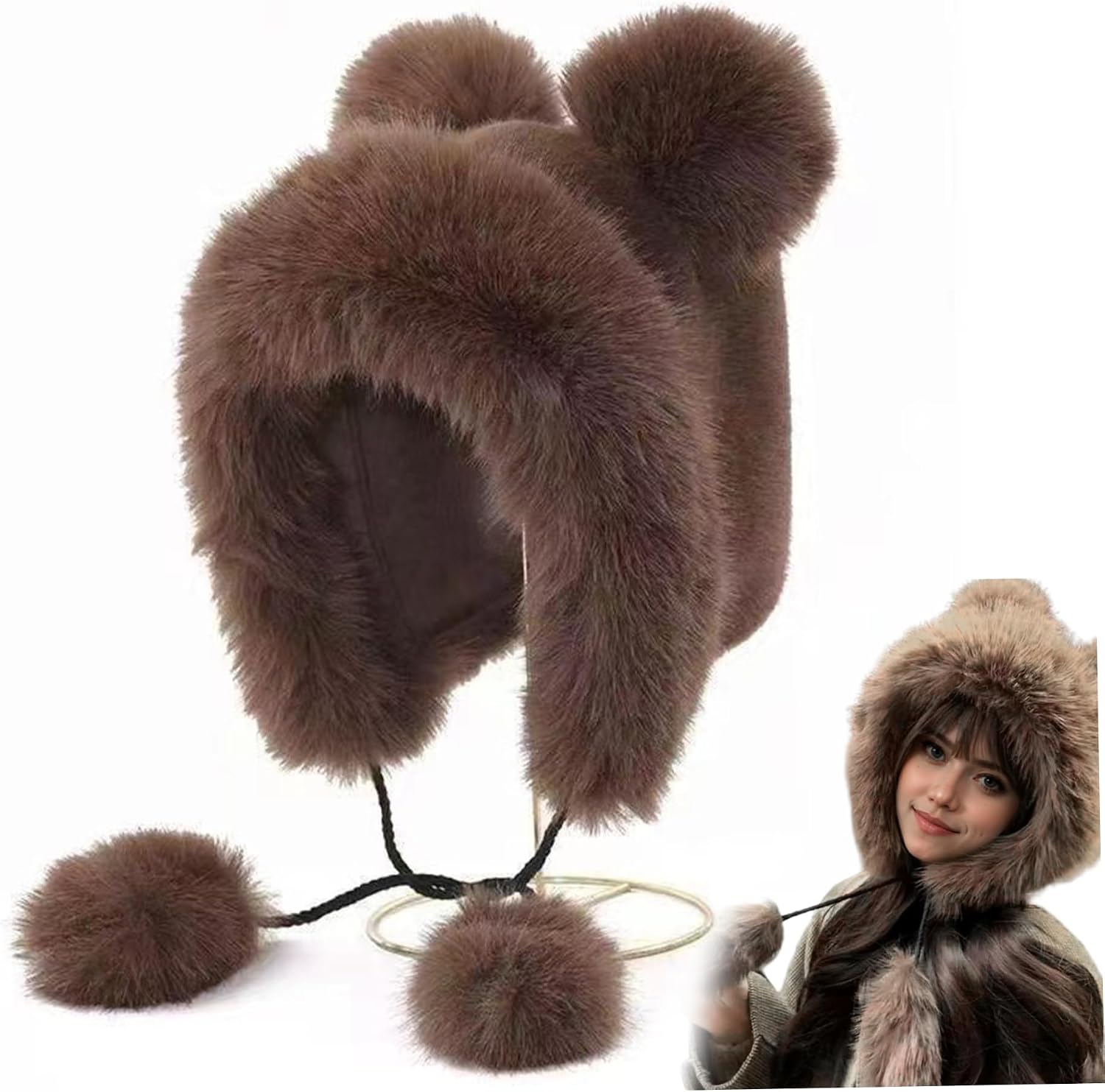 Bear Hat Furry Plush Animal Situation — WeirdThingsToBuy weird find