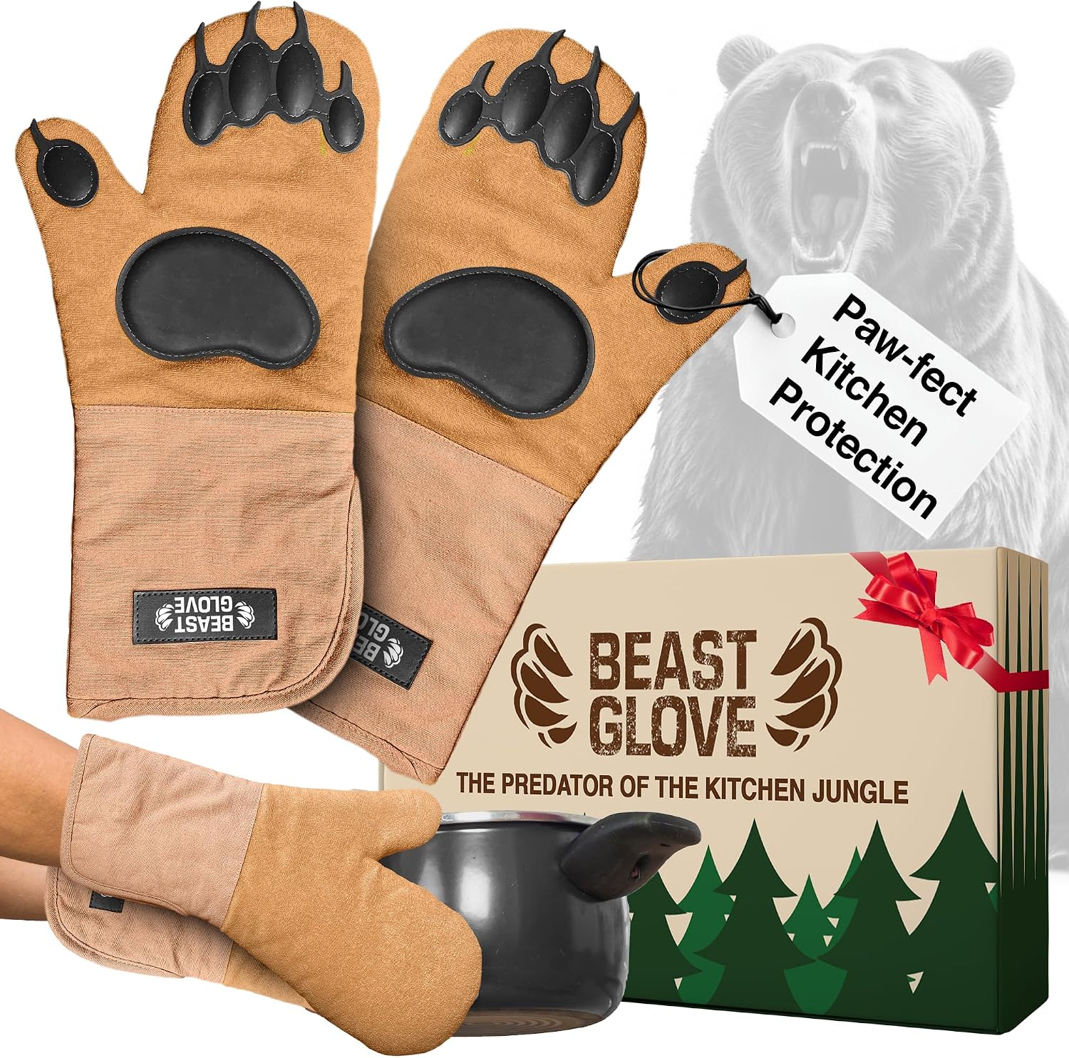 Bear Paw Oven Mitts Beast Energy — WeirdThingsToBuy weird find