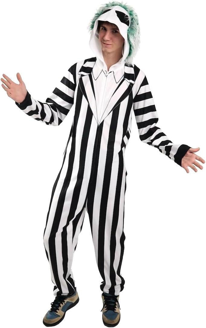Beetlejuice Betelgeuse Men's Hooded Onesie Energy — WeirdThingsToBuy weird find
