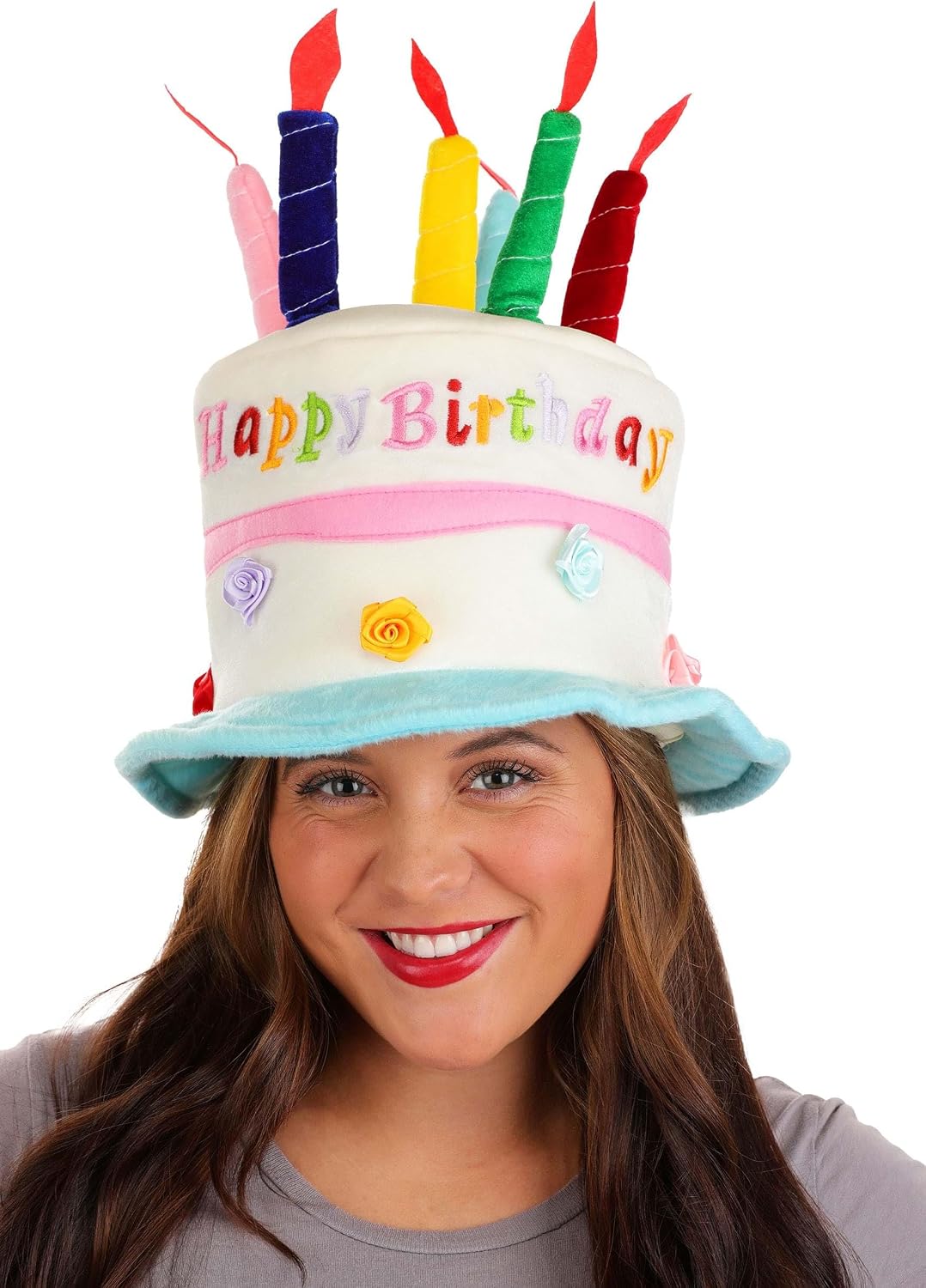 Birthday Cake Plush Costume Hat Energy — WeirdThingsToBuy weird find