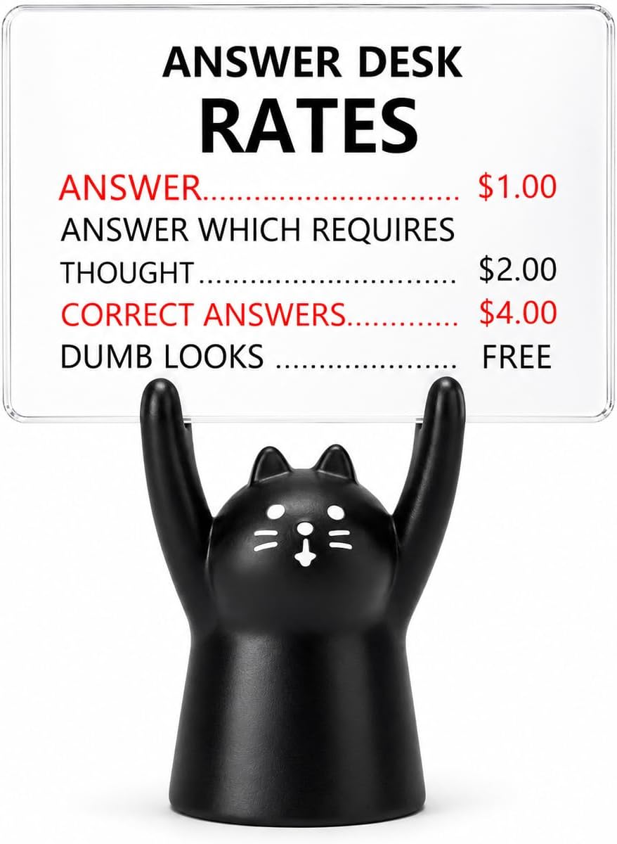 Black Cat Answer Desk Rates Energy — WeirdThingsToBuy weird find