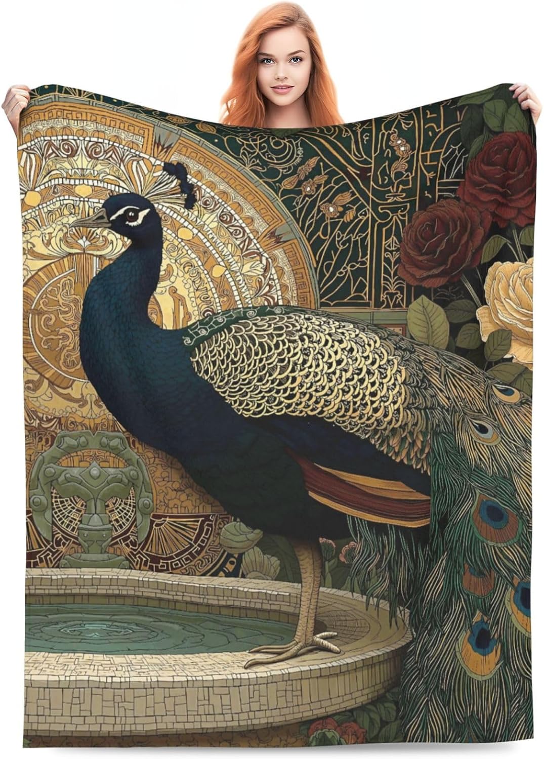 Blanket Vintage Victorian Rose Garden — WeirdThingsToBuy weird find