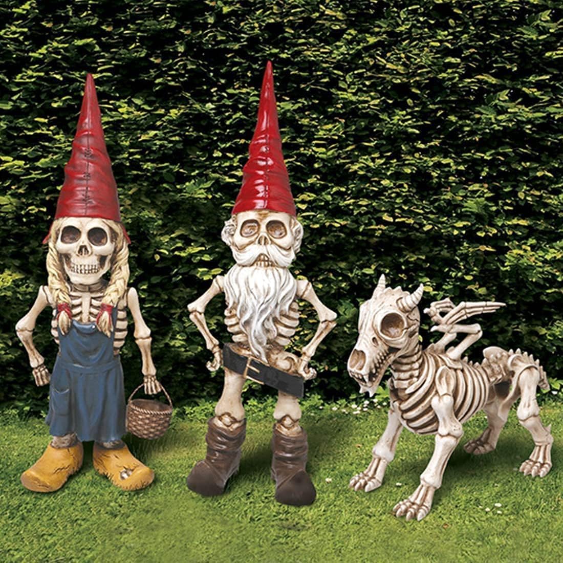 Brableewear Skeleton Garden Gnomes Statue Situation — WeirdThingsToBuy weird find