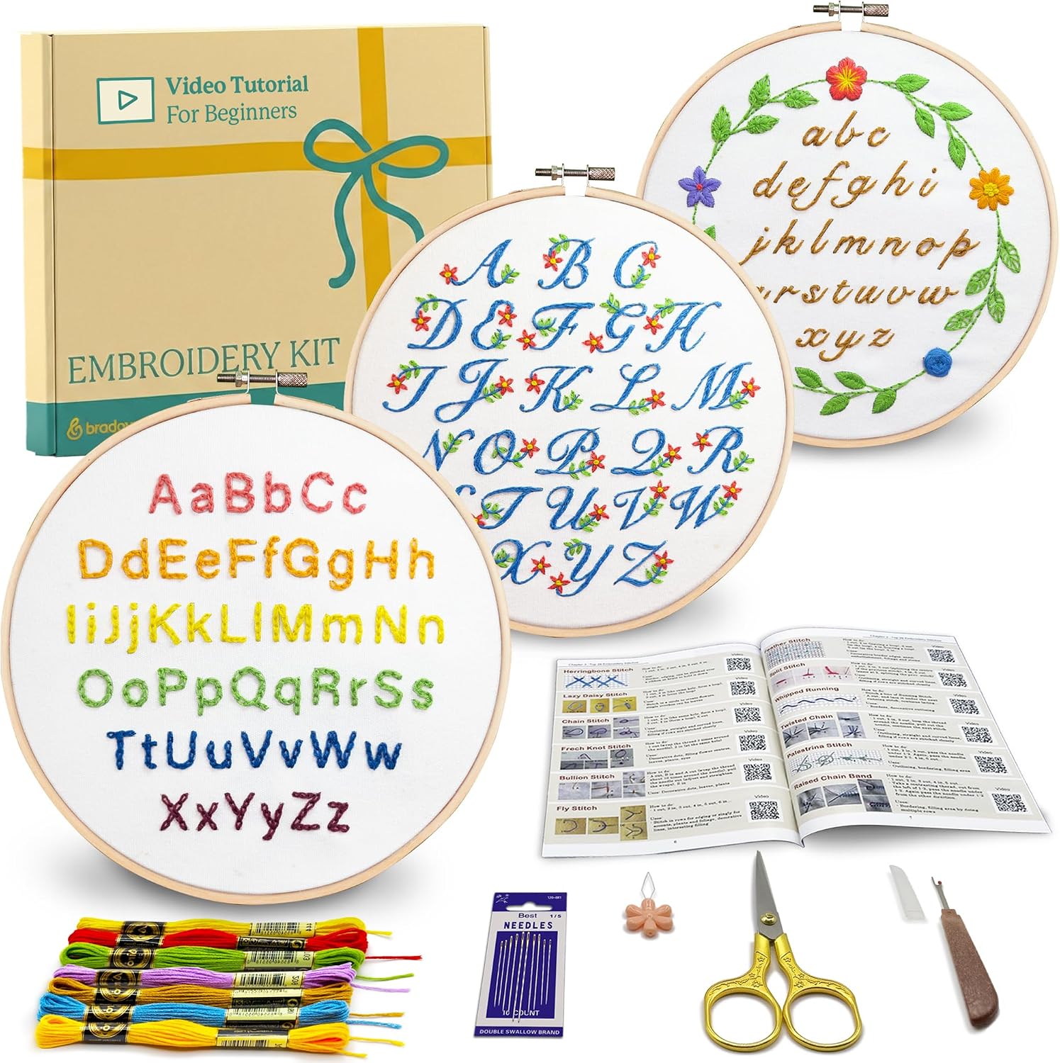 Bradove Alphabet Embroidery Kit Beginners Situation — WeirdThingsToBuy weird find