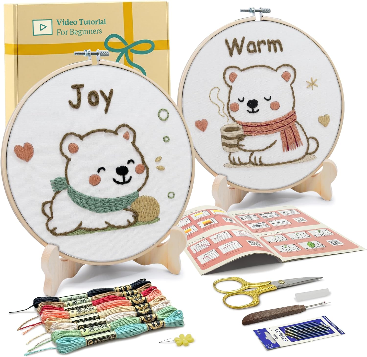 Bradove Bears Embroidery Kit Beginners Situation — WeirdThingsToBuy weird find